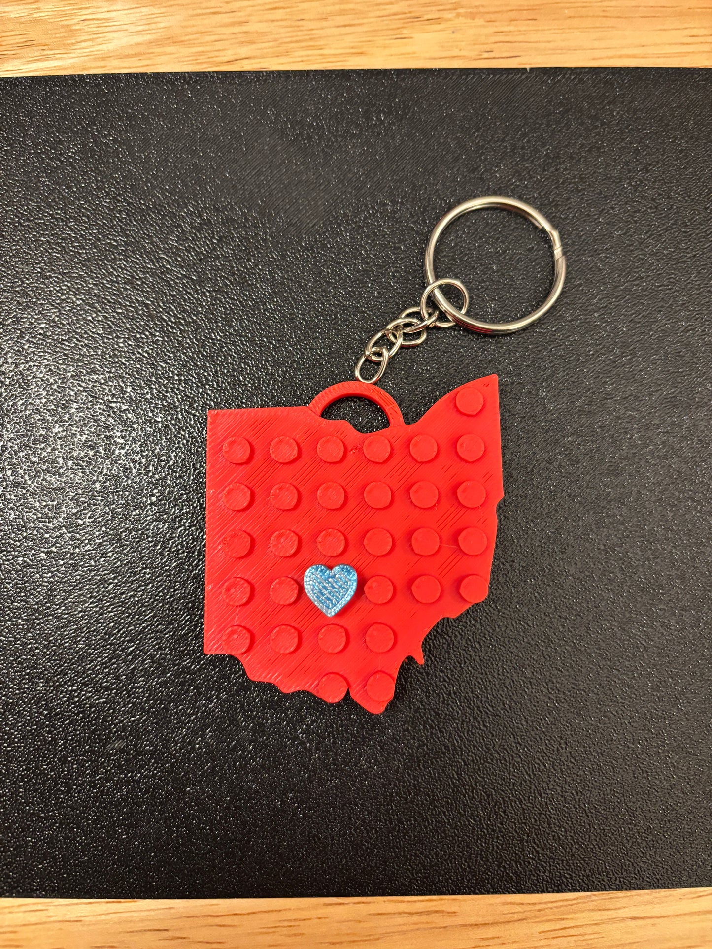 Any State Keychain with heart, Keychain with marker, 3D printed state key chain, State Key chain