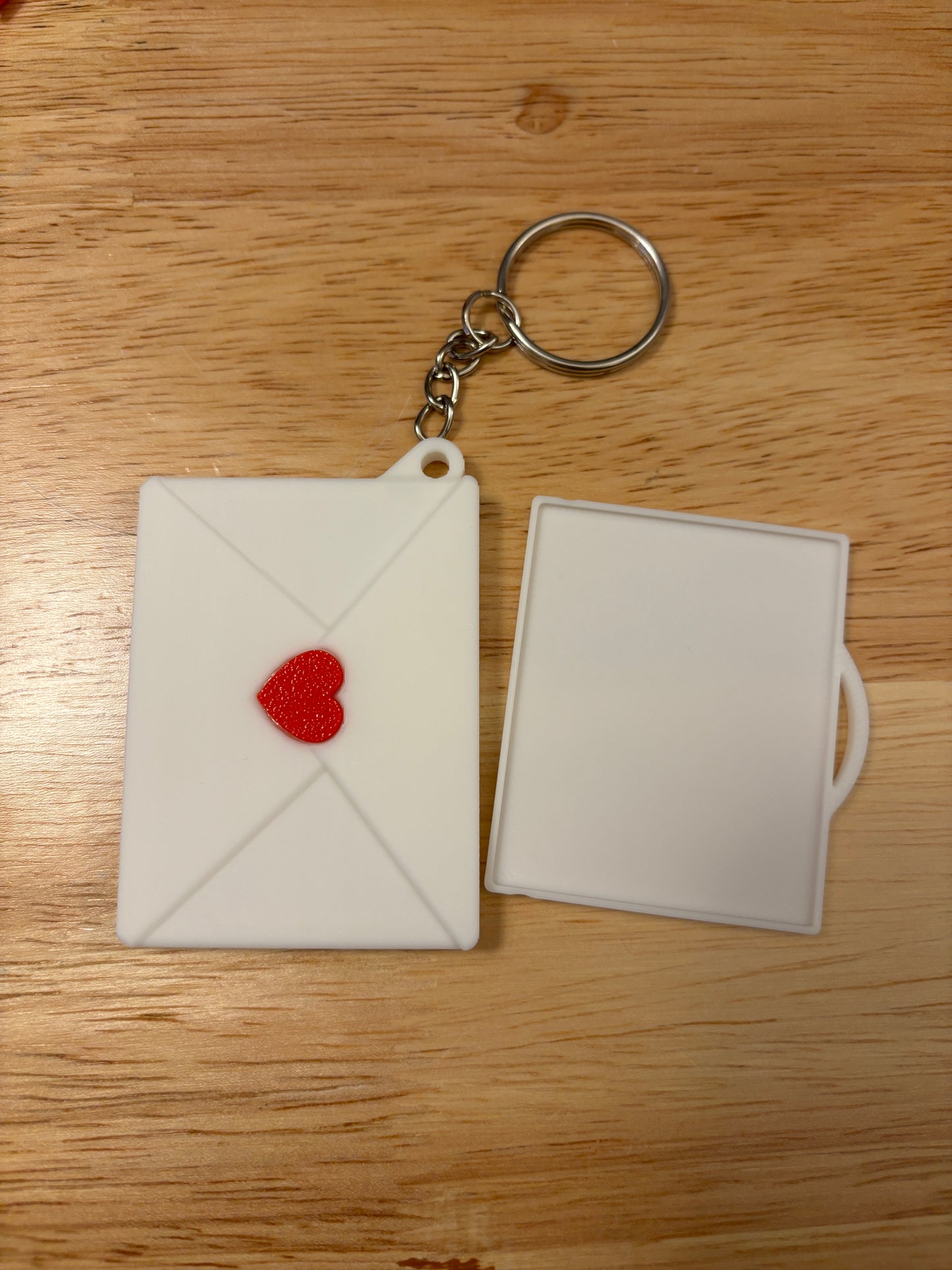 Cute Envelope with photo key chain, photo keychain, Heart on Envelop with Photo Keychain