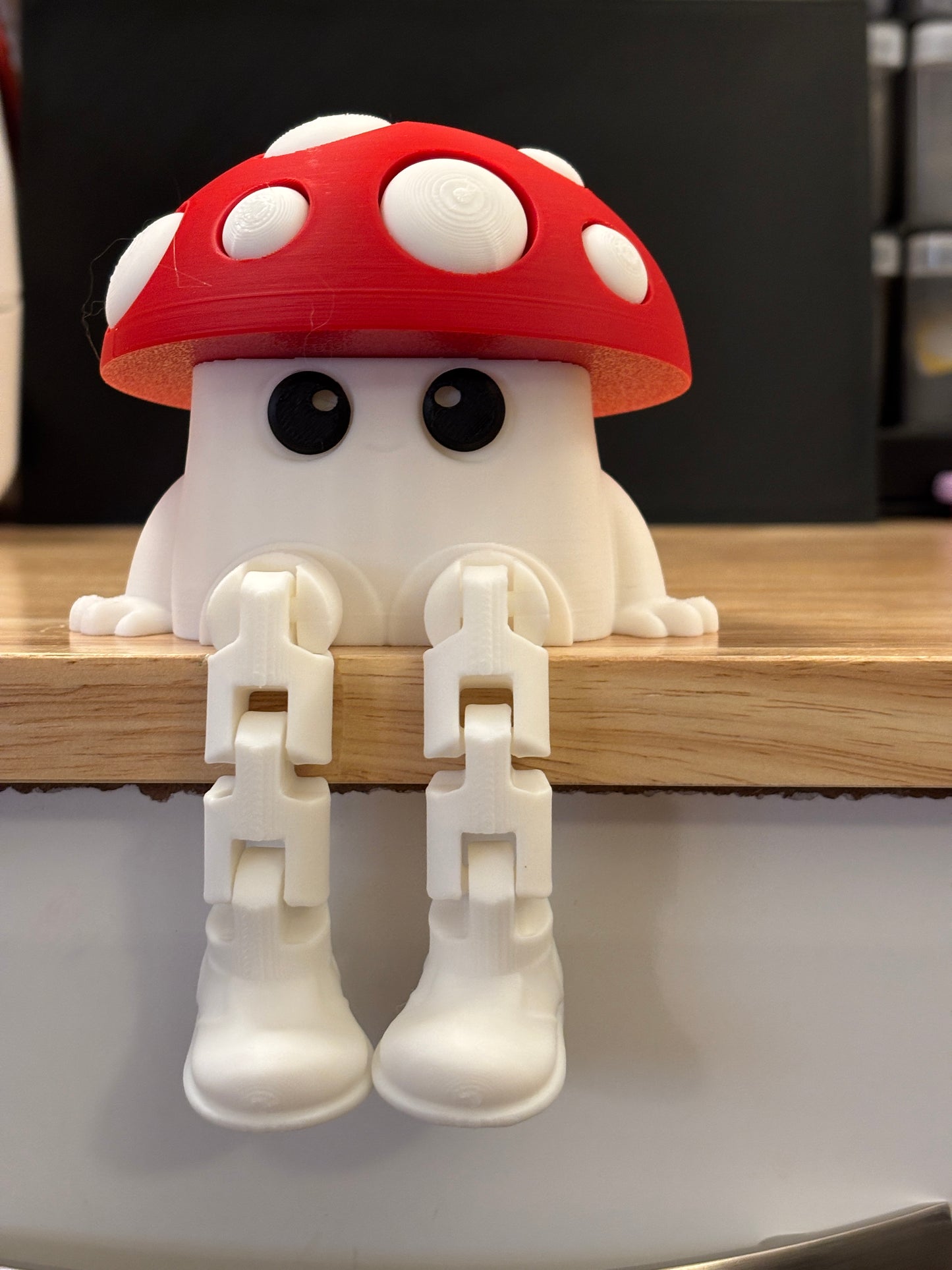 Sitting Mushroom with legs, 3D printed Mushroom with legs