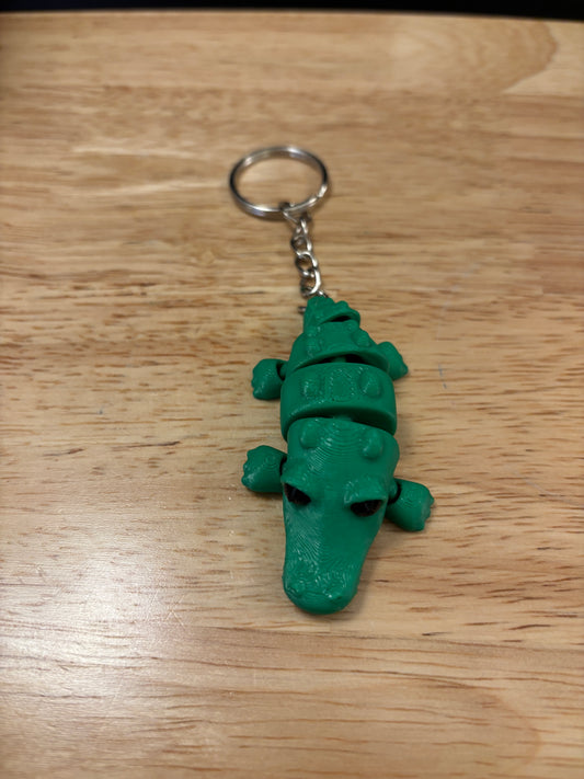 Alligator Key chain, 3D printed keychain, gator keychain, Gator Key chain, Flexi Alligator Key Chain