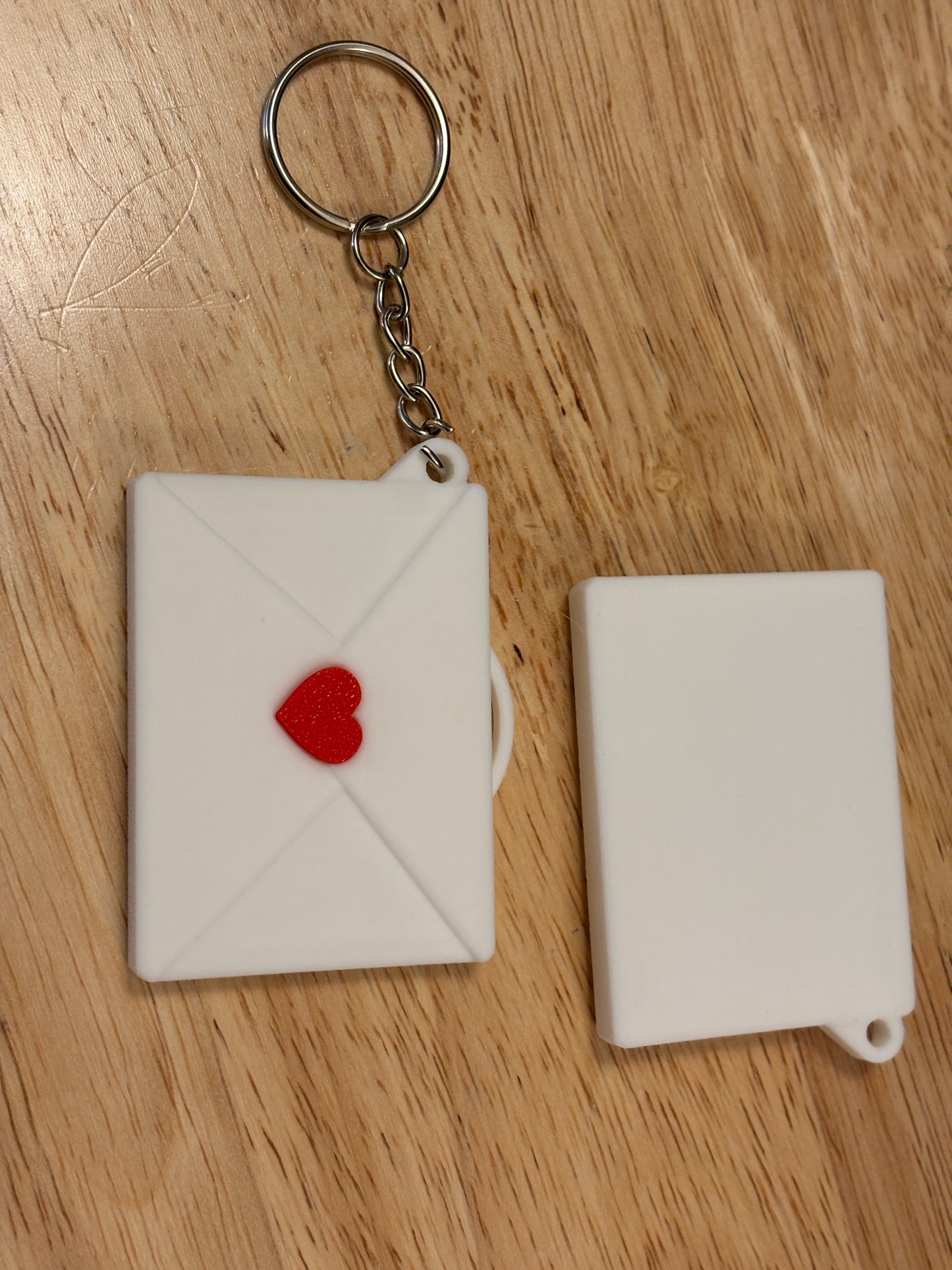 Cute Envelope with photo key chain, photo keychain, Heart on Envelop with Photo Keychain