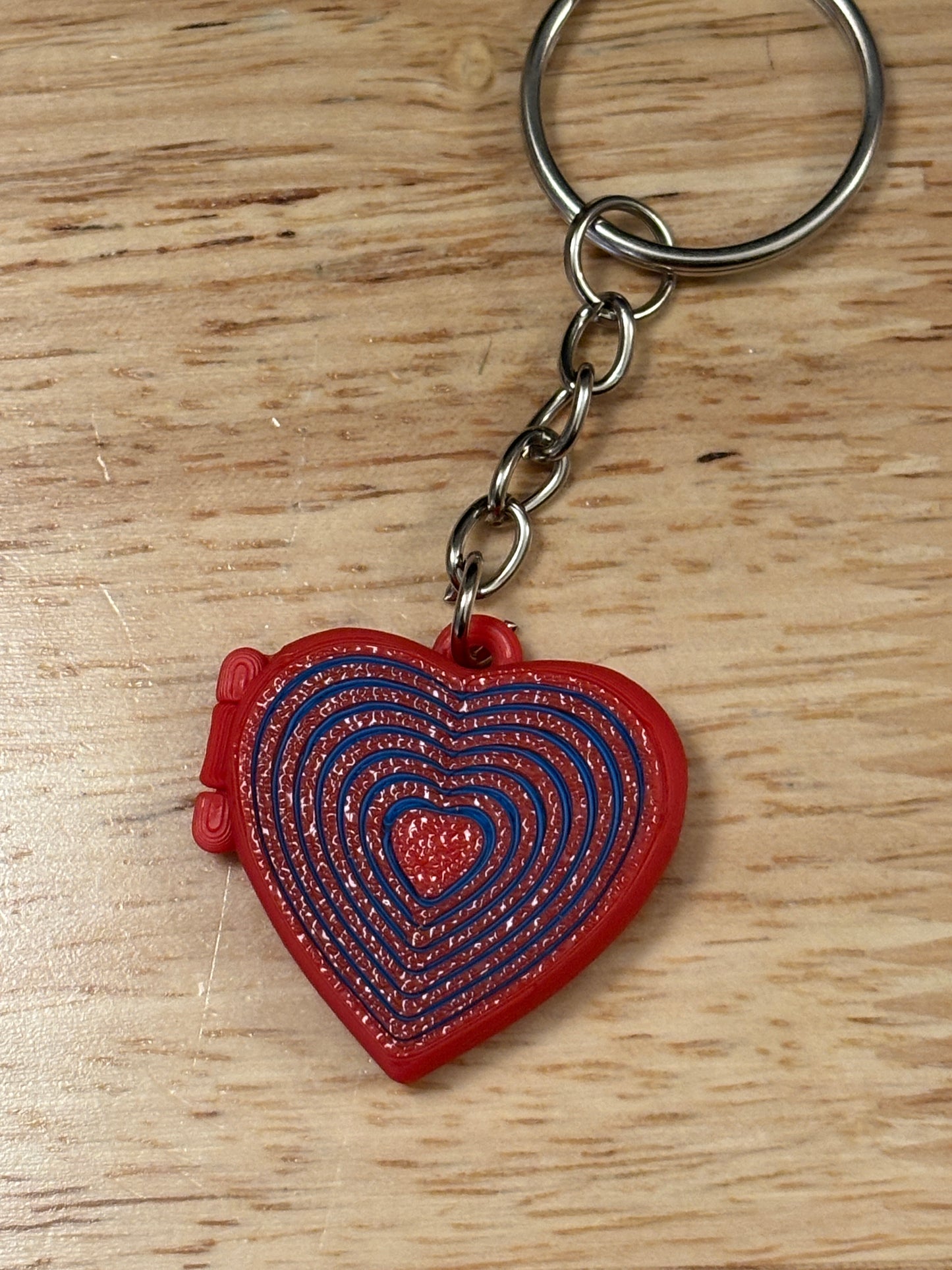 3D Printed Photo Heart Locket Key Chain with stencil, Heart Locket with Photo area and stencil