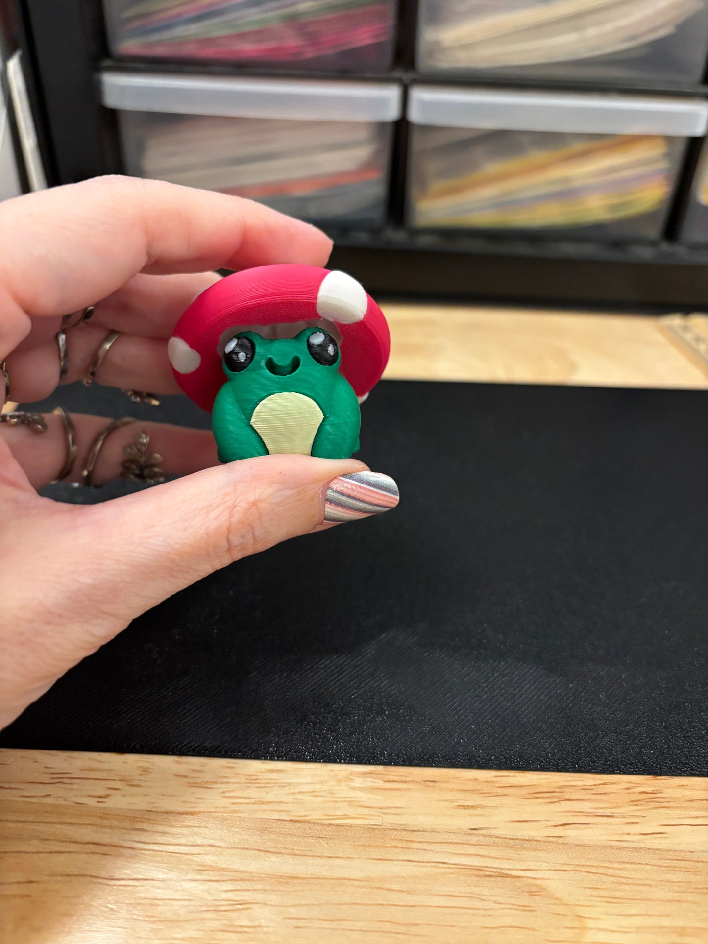 Clicky Toad Mushroom Key chain, 3D printed Toad keychain, Mushroom Toad Keychain, Clicky Keychain