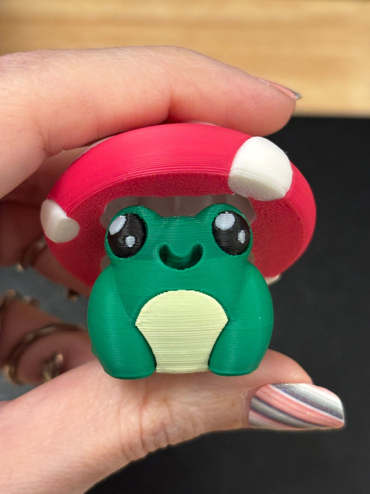 Clicky Toad Mushroom Key chain, 3D printed Toad keychain, Mushroom Toad Keychain, Clicky Keychain