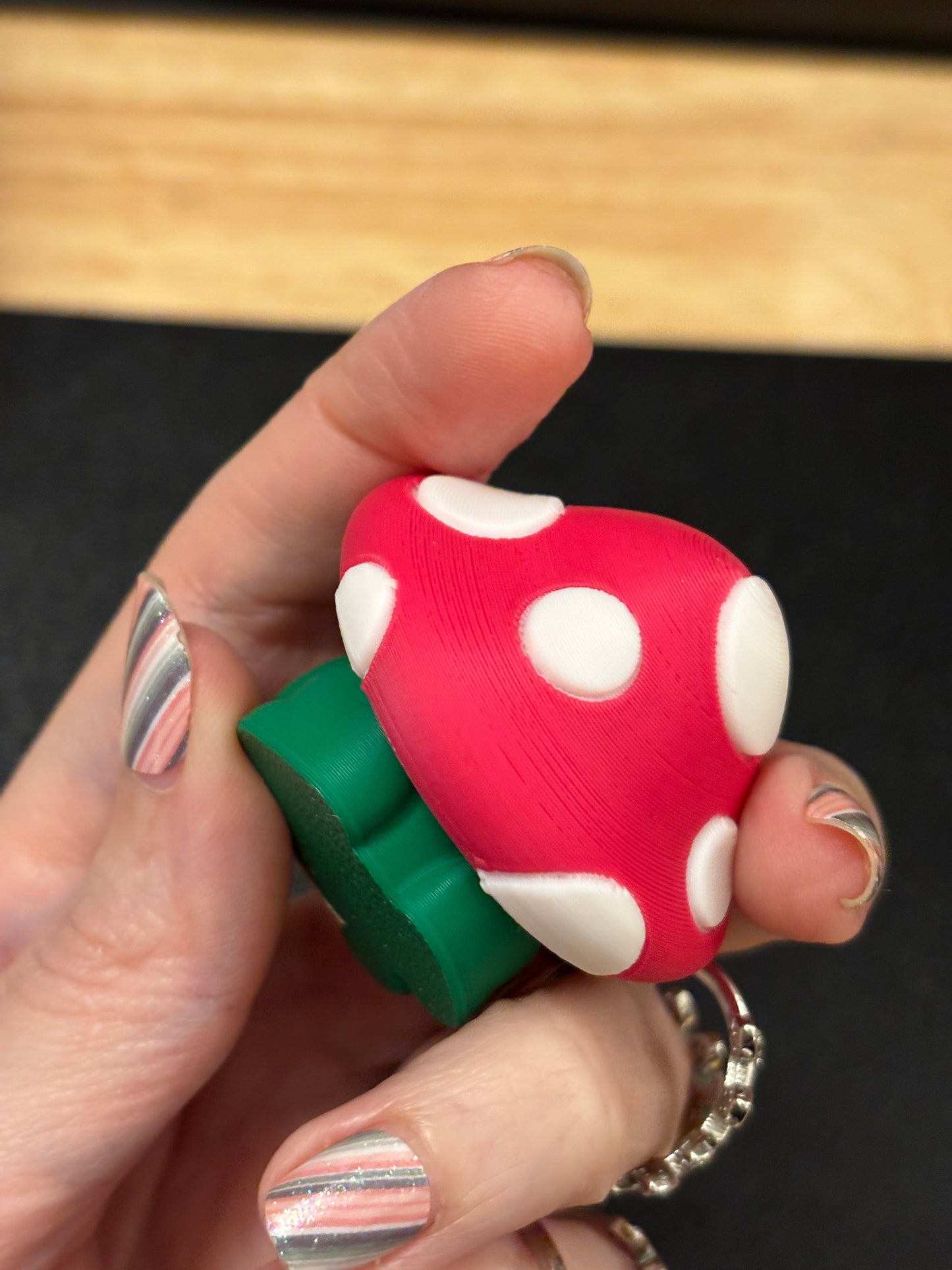 Clicky Toad Mushroom Key chain, 3D printed Toad keychain, Mushroom Toad Keychain, Clicky Keychain