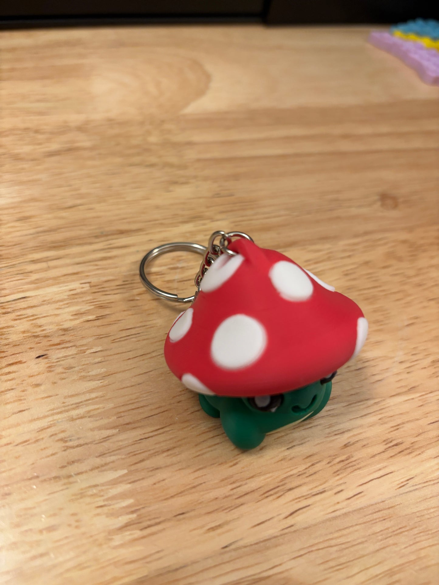 Clicky Toad Mushroom Key chain, 3D printed Toad keychain, Mushroom Toad Keychain, Clicky Keychain
