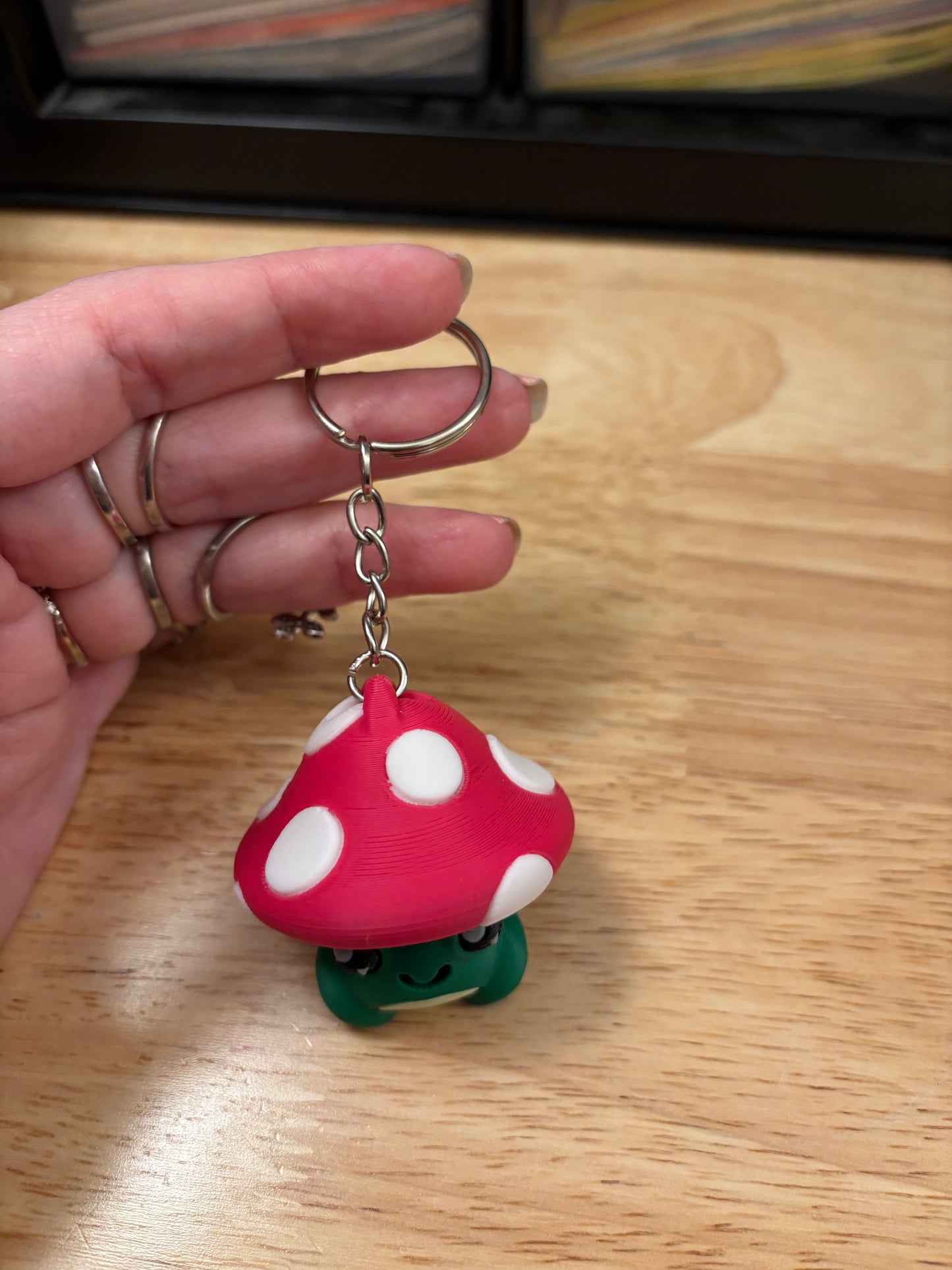 Clicky Toad Mushroom Key chain, 3D printed Toad keychain, Mushroom Toad Keychain, Clicky Keychain