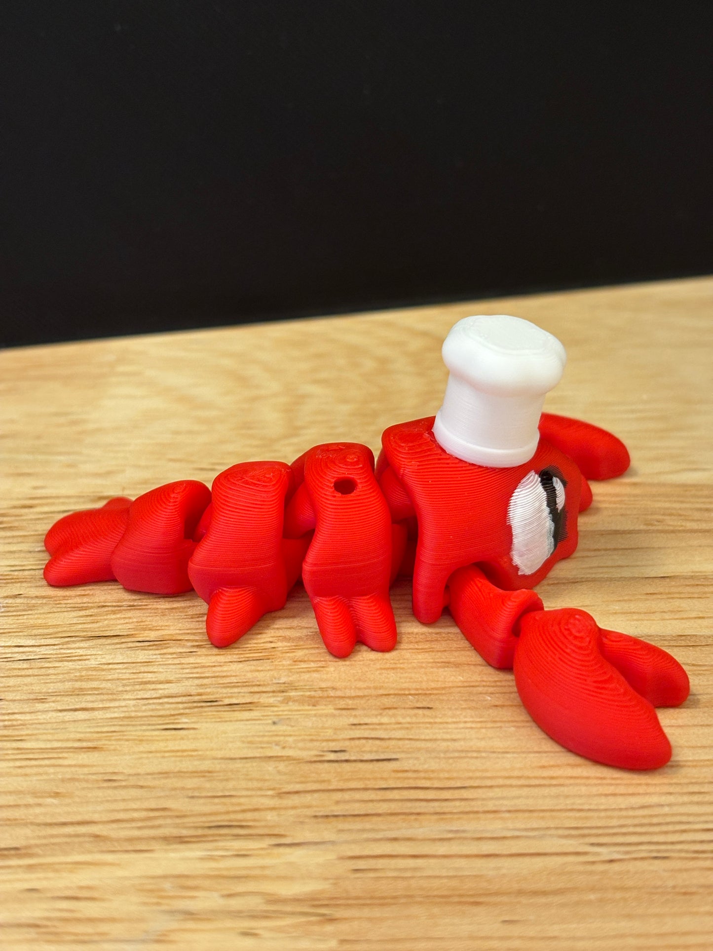 Flexi Lobster Key chain, 3D printed keychain, Chef lobster keychain, Flexi Lobster Keychain