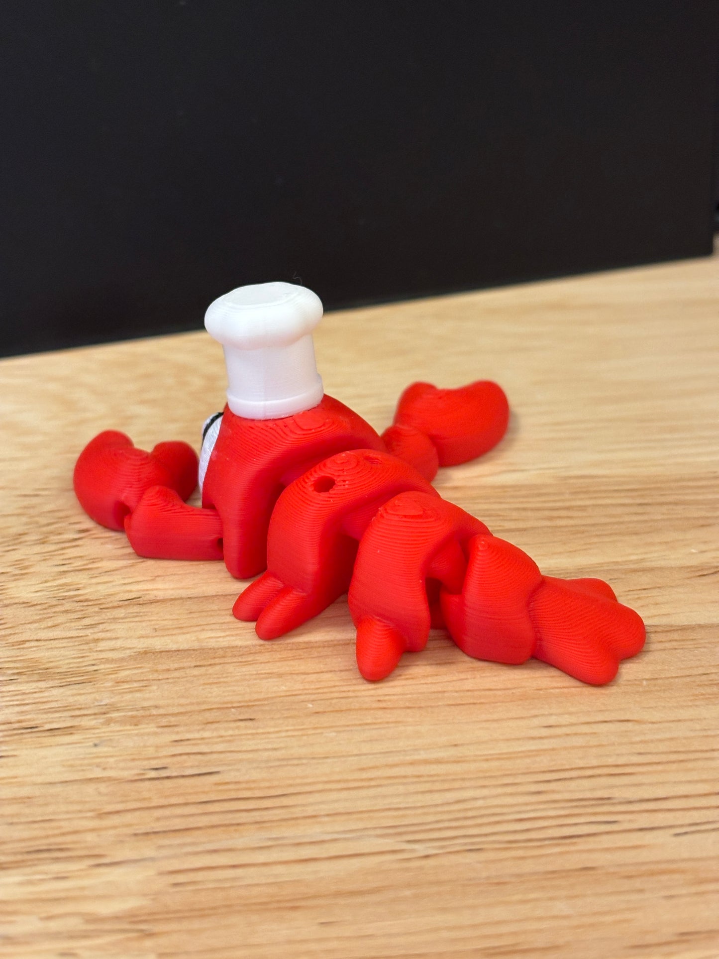Flexi Lobster Key chain, 3D printed keychain, Chef lobster keychain, Flexi Lobster Keychain