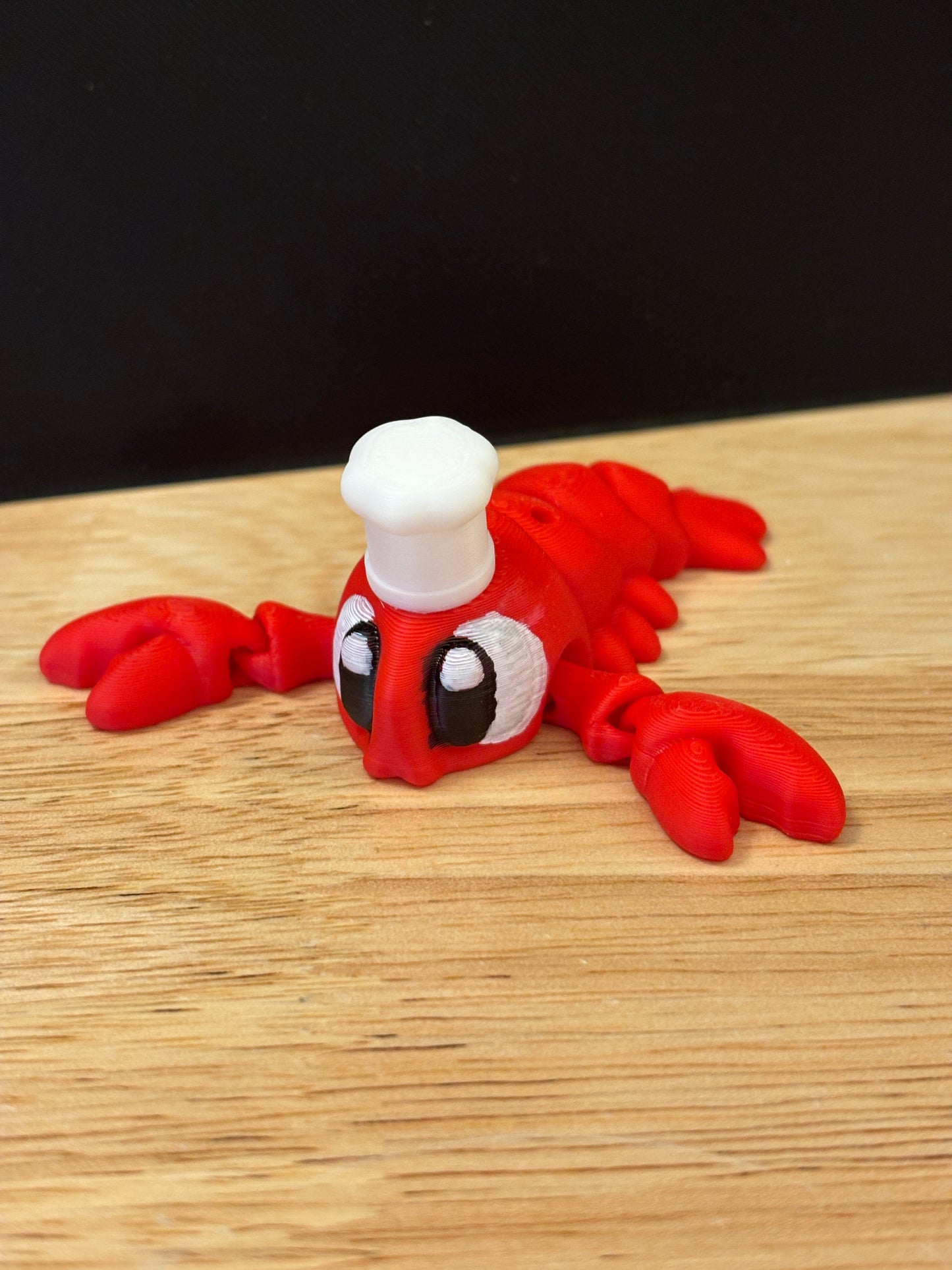 Flexi Lobster Key chain, 3D printed keychain, Chef lobster keychain, Flexi Lobster Keychain