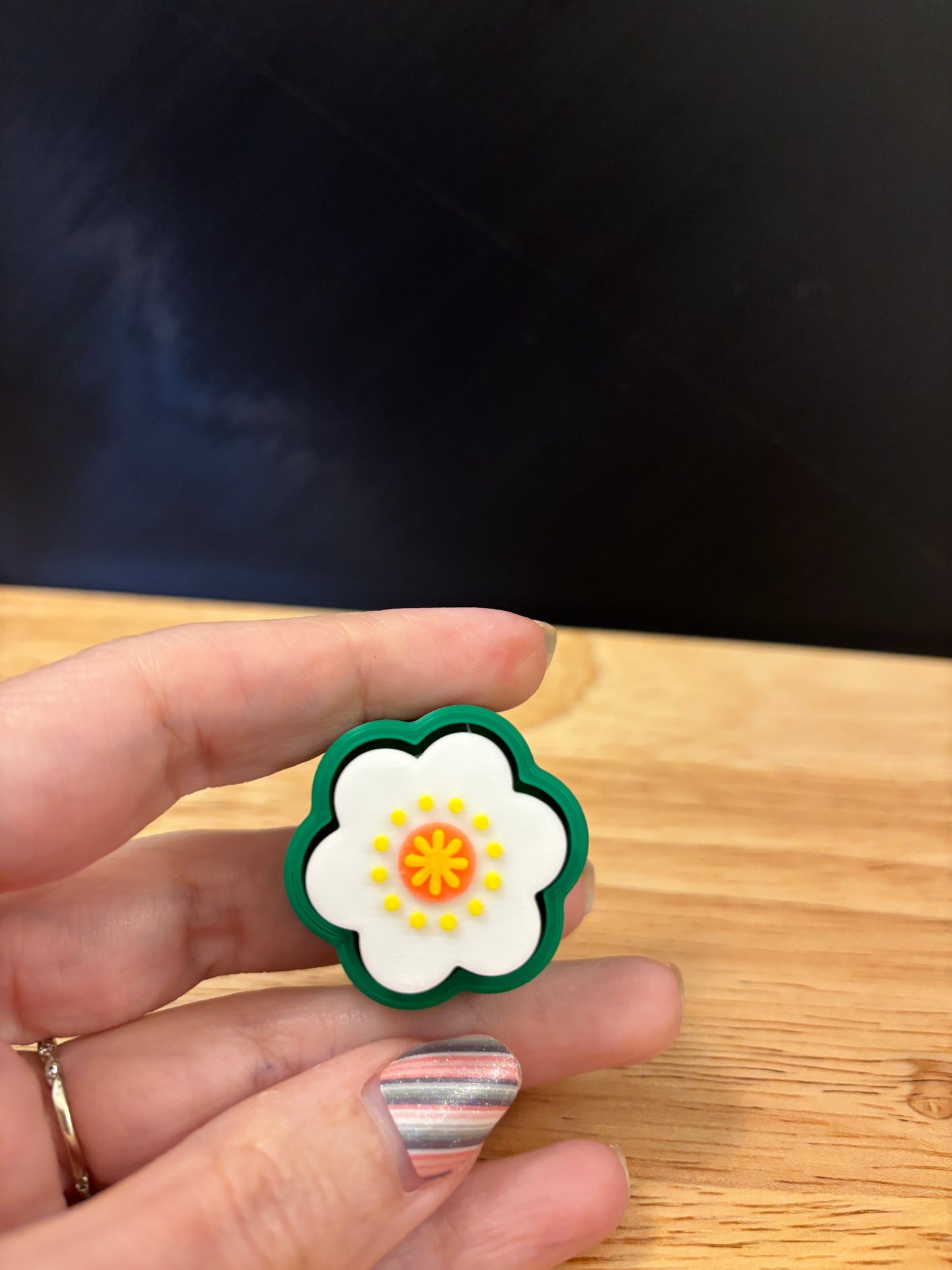 Clicky Flower Key chain, 3D printed flower keychain, Flower Keychain, Clicky Keychain, Clickie Flower keychain