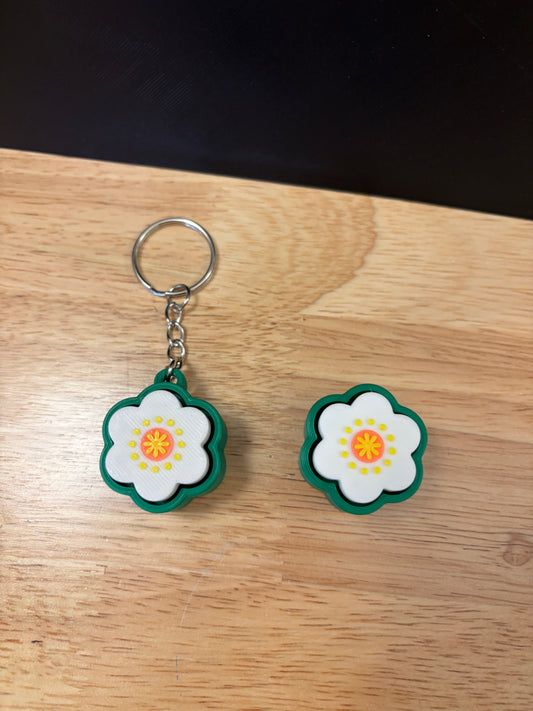 Clicky Flower Key chain, 3D printed flower keychain, Flower Keychain, Clicky Keychain, Clickie Flower keychain