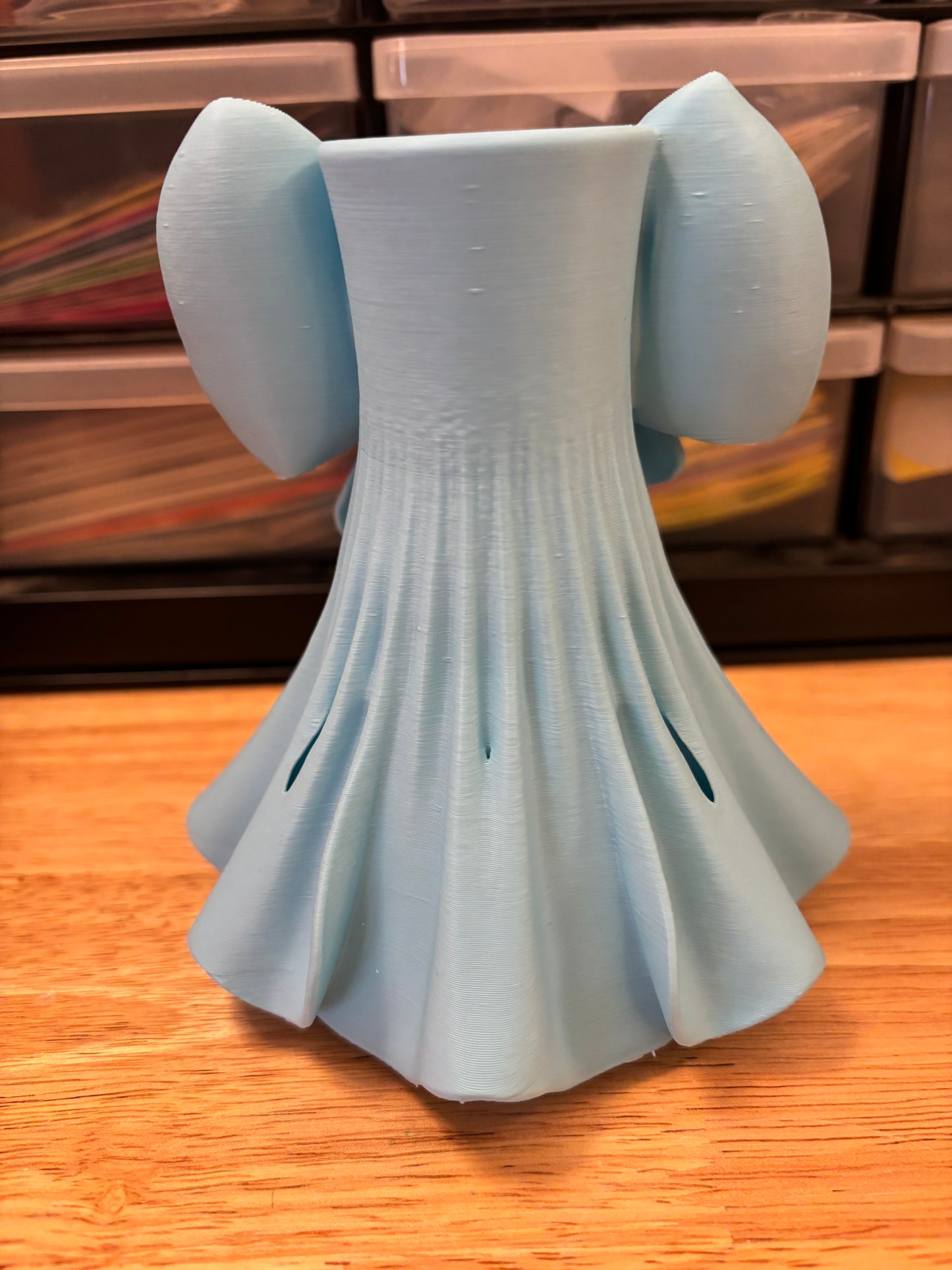 3D printed Vase with Bow in Gown design, Vase with bow on it, Dress type Vase