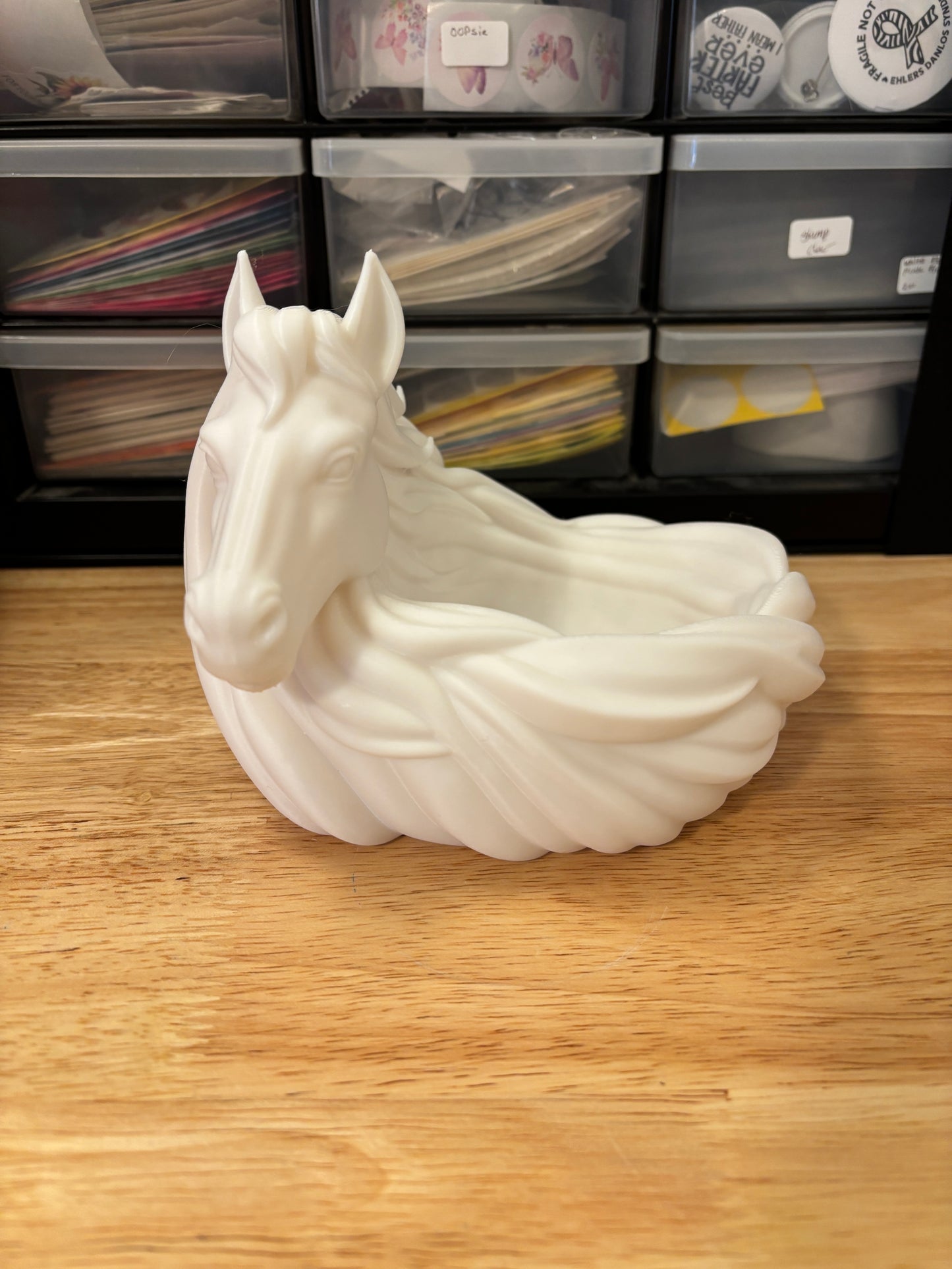 3D printed Horse Key holder bowl, 3D Printed Horse Catchall Bowl, Equestrian Desk Organizer, Horse Bowl