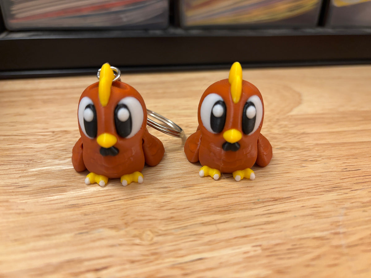 3D printed Baby brown chick, baby Chick keychain, Baby chicken key chain,  key chain
