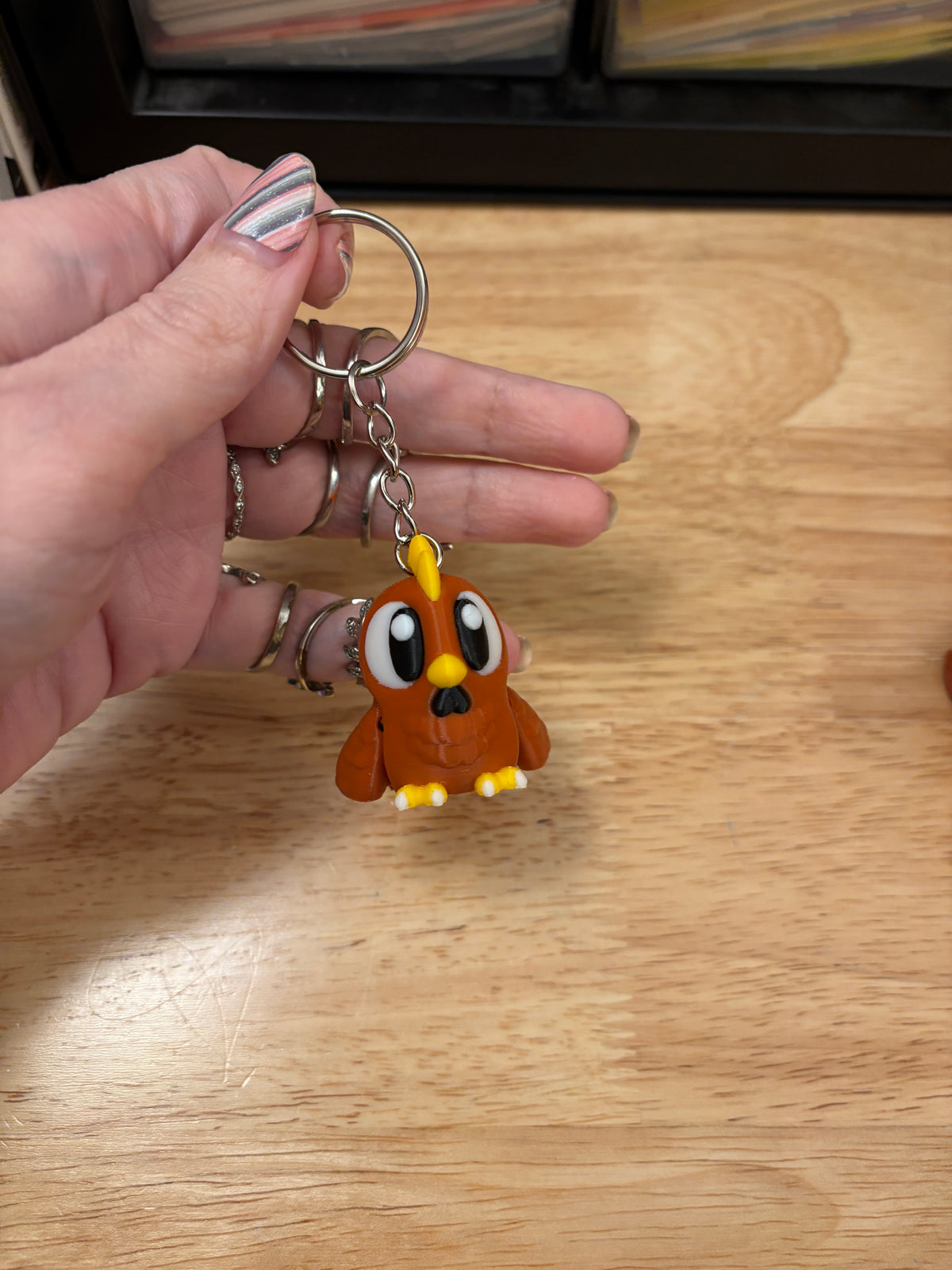 3D printed Baby brown chick, baby Chick keychain, Baby chicken key chain,  key chain