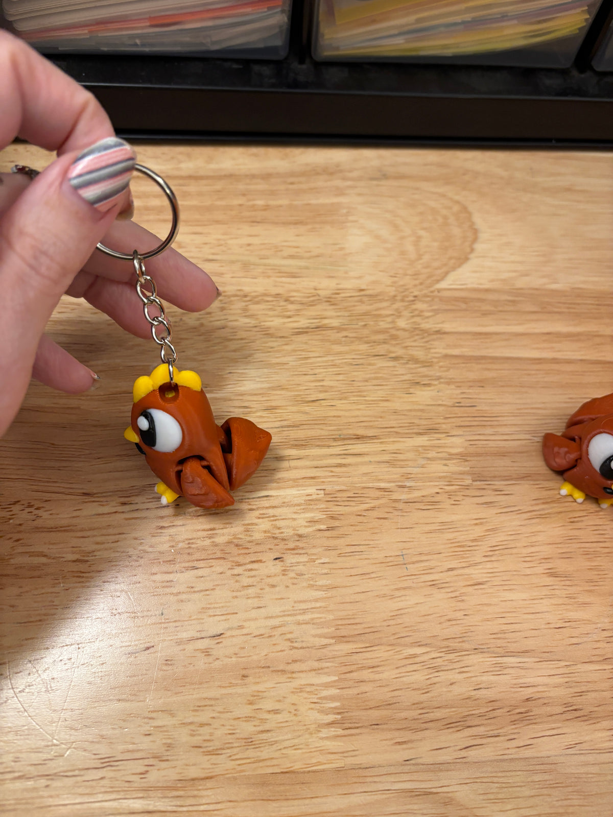3D printed Baby brown chick, baby Chick keychain, Baby chicken key chain,  key chain