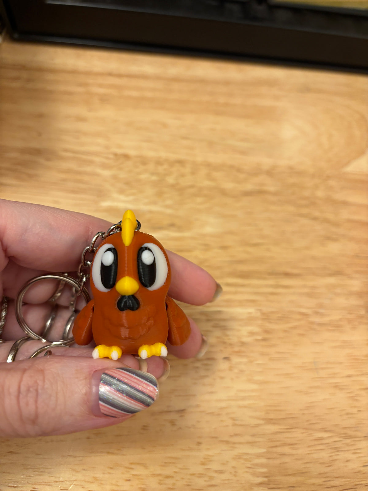 3D printed Baby brown chick, baby Chick keychain, Baby chicken key chain,  key chain
