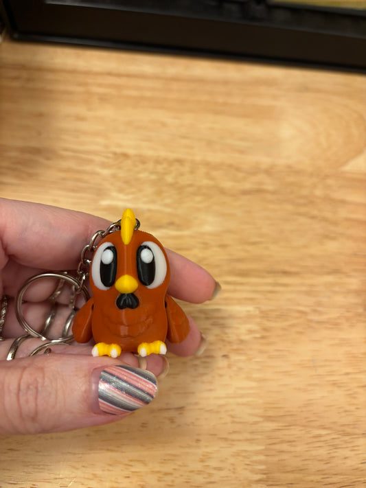 3D printed Baby brown chick, baby Chick keychain, Baby chicken key chain,  key chain