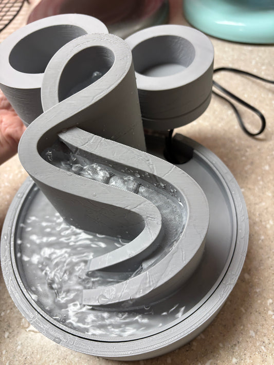 3D Printed Desktop Water Fountain with Planters attached