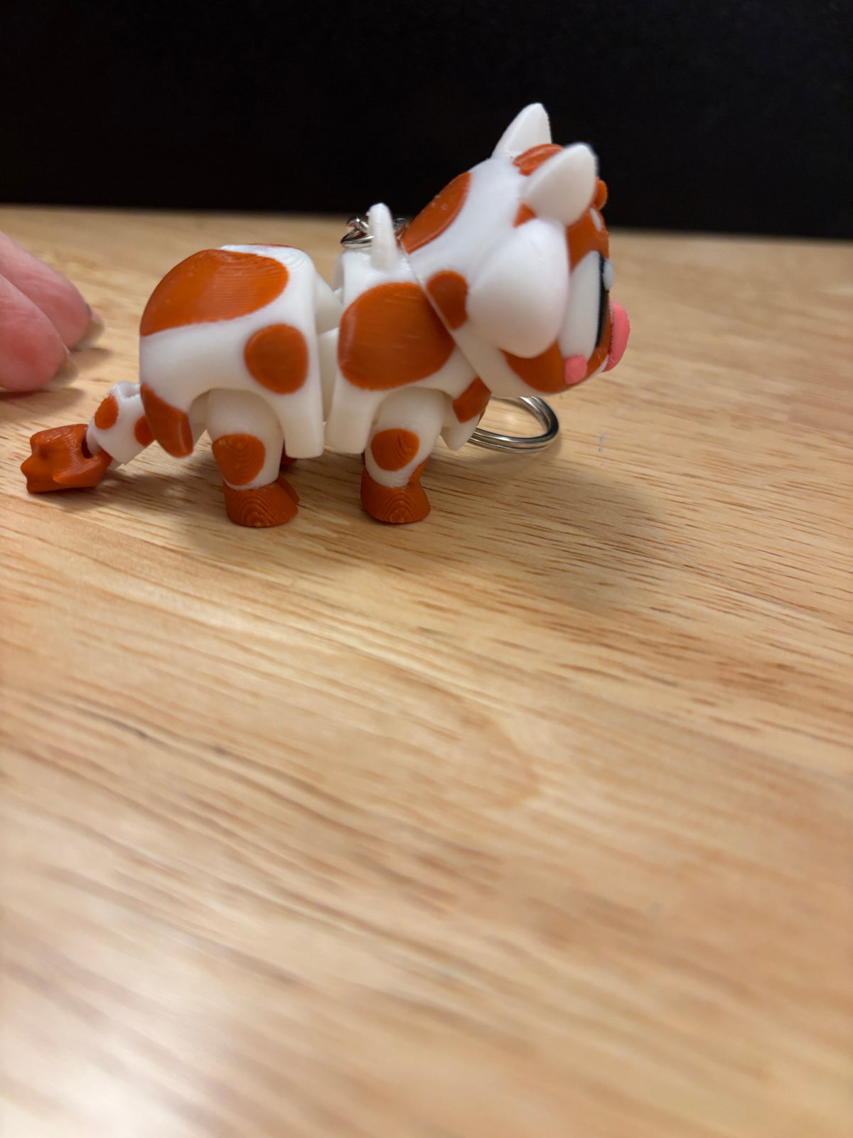 3D printed Brown Spotted Cow, Cow keychain, Brown spotted Cow key chain, cow key chain