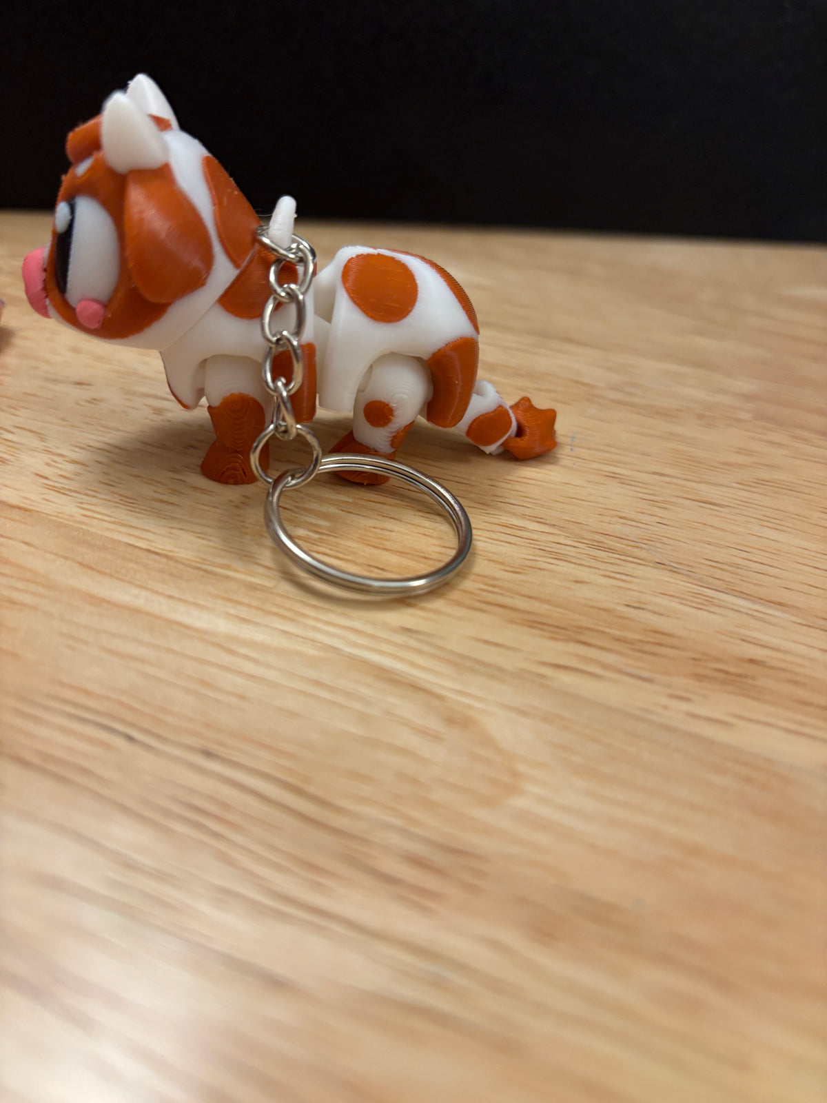 3D printed Brown Spotted Cow, Cow keychain, Brown spotted Cow key chain, cow key chain