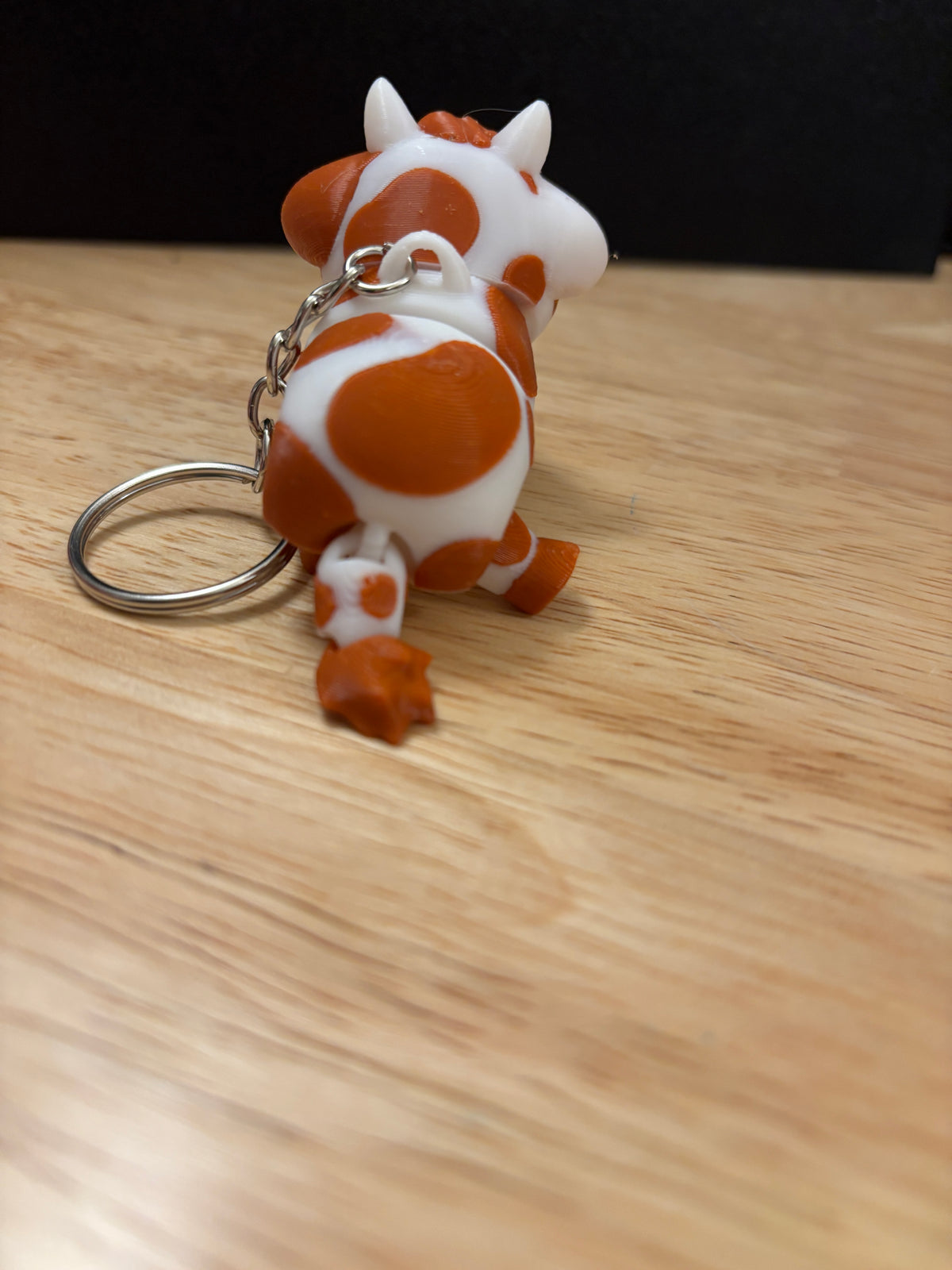 3D printed Brown Spotted Cow, Cow keychain, Brown spotted Cow key chain, cow key chain