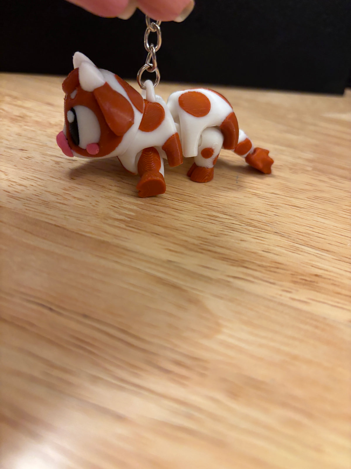 3D printed Brown Spotted Cow, Cow keychain, Brown spotted Cow key chain, cow key chain