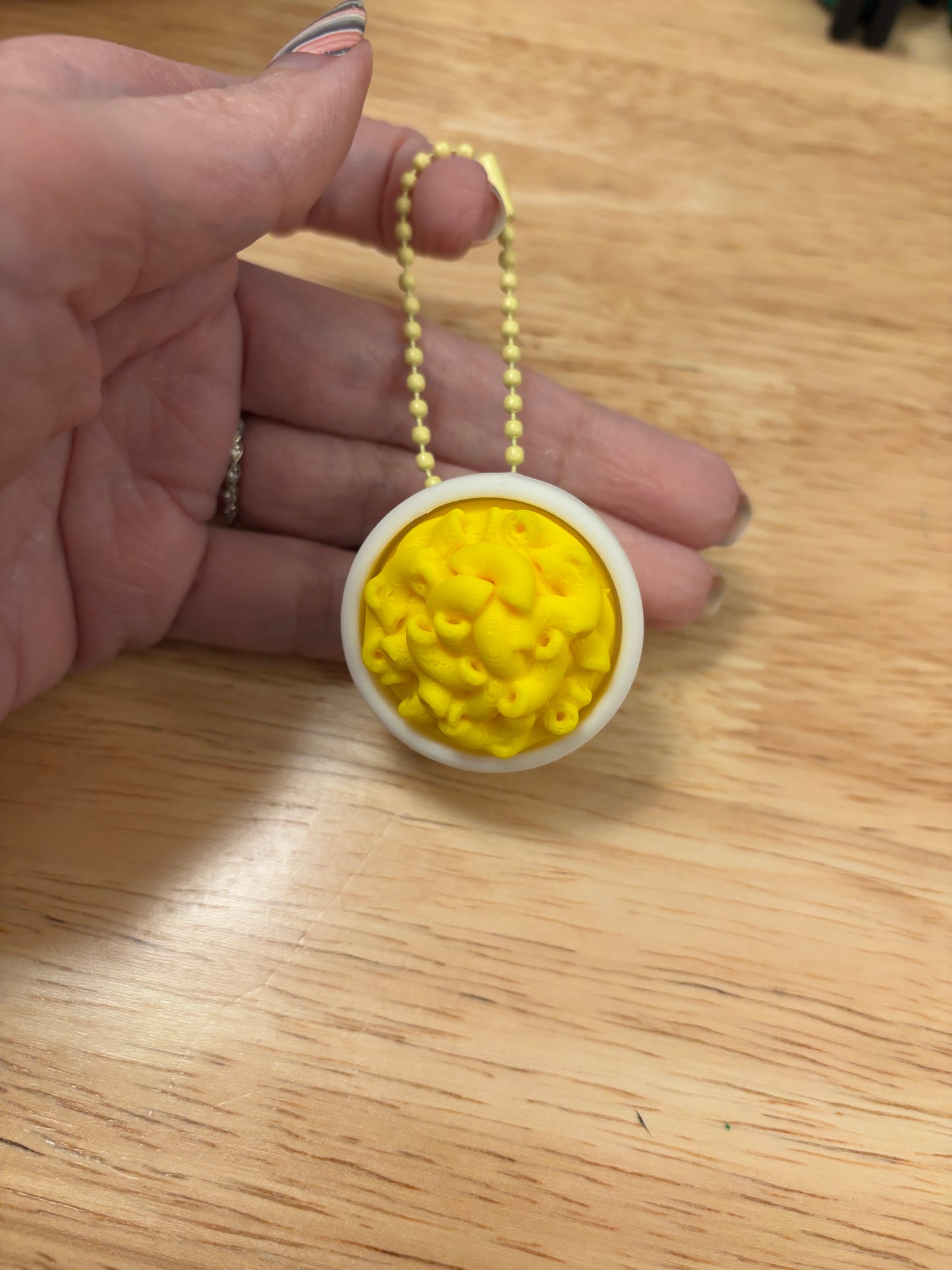 Mac n Cheese fidget clicker, mac n cheese clicker, food fidget clicker keychain