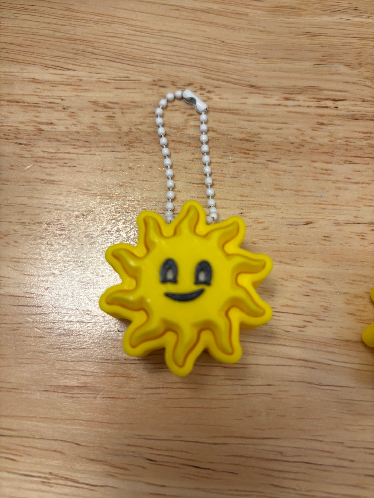 Sun fidget clicker, Sun clicker, Smile on sun fidget clicker keychain