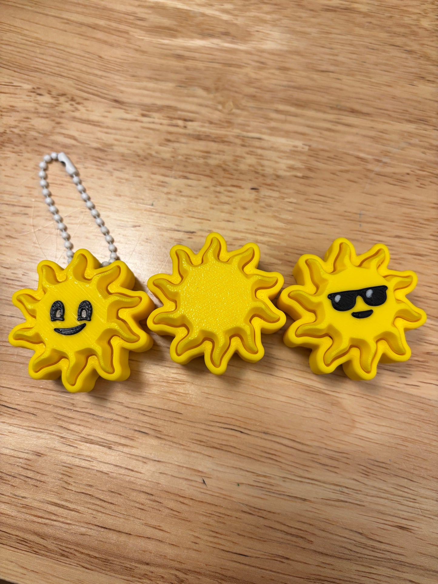 Sun fidget clicker, Sun clicker, Smile on sun fidget clicker keychain