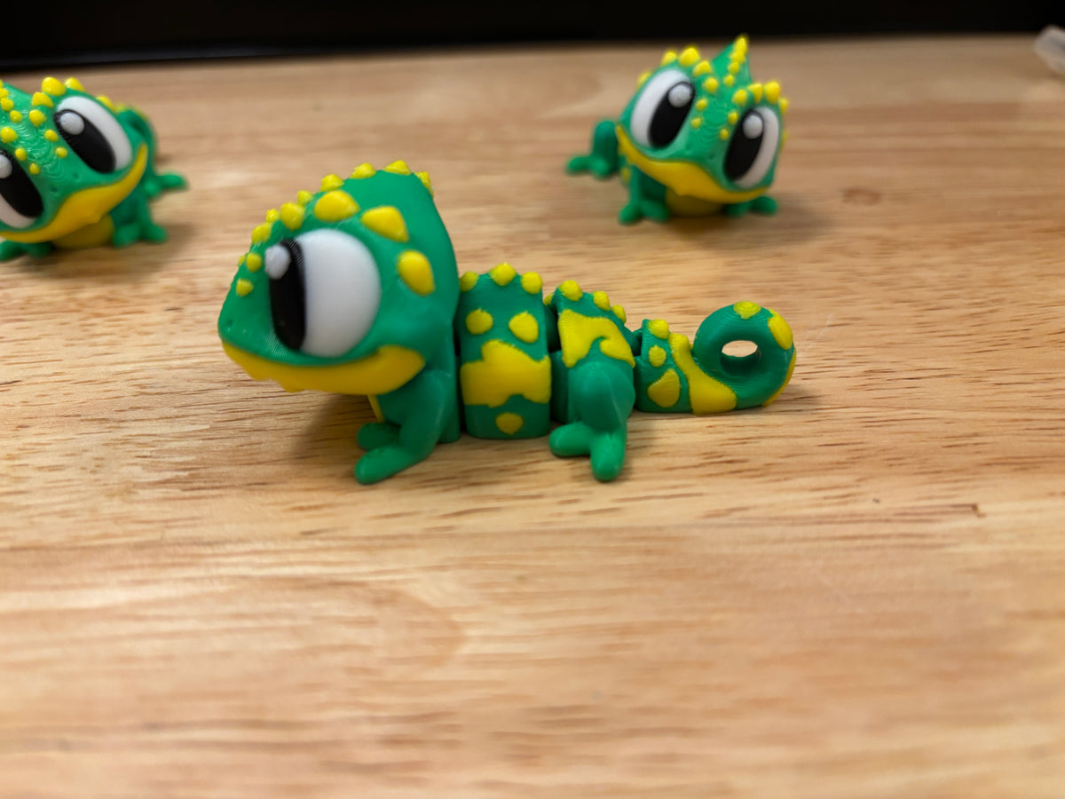 Chameleon Key chain, 3D printed lizard keychain, Chameleon key chain