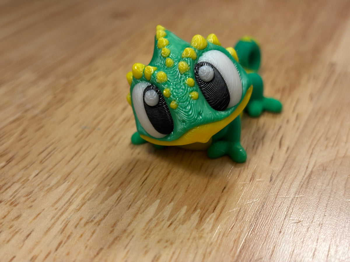 Chameleon Key chain, 3D printed lizard keychain, Chameleon key chain