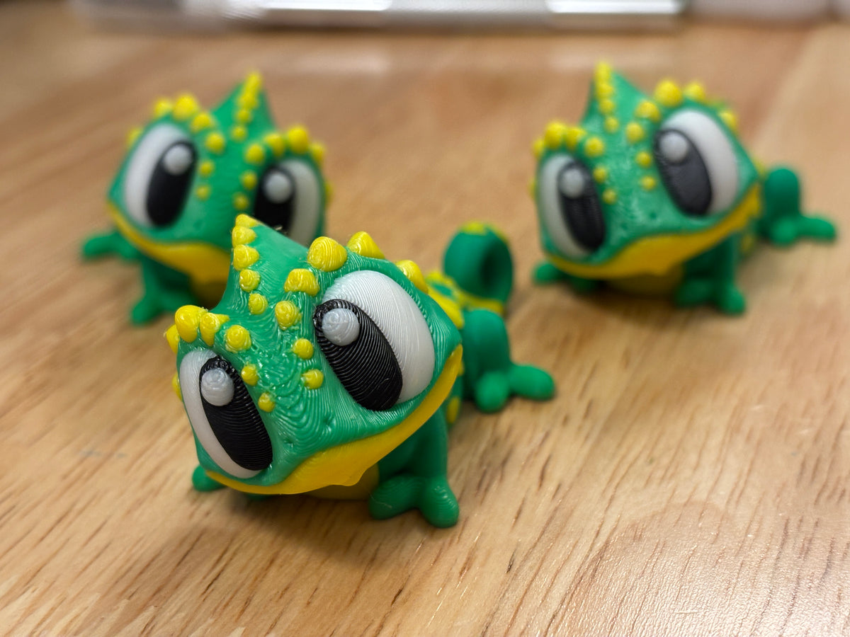 Chameleon Key chain, 3D printed lizard keychain, Chameleon key chain