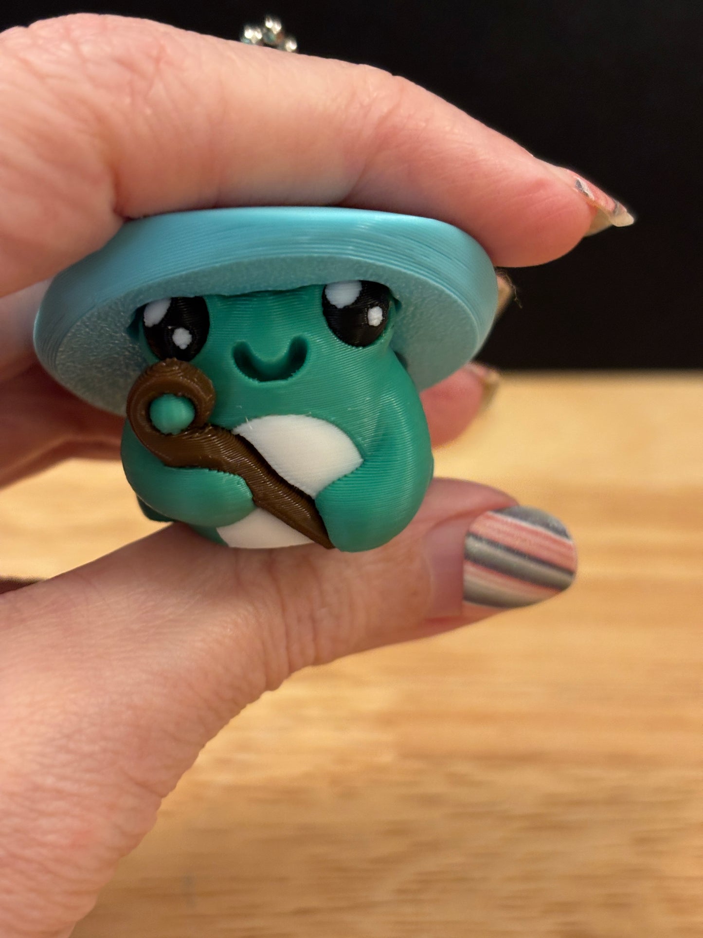 Clicker Wizard Toad Key chain, 3D printed Toad keychain, Toad Keychain, Clicky Keychain, Frog Wizard clicker