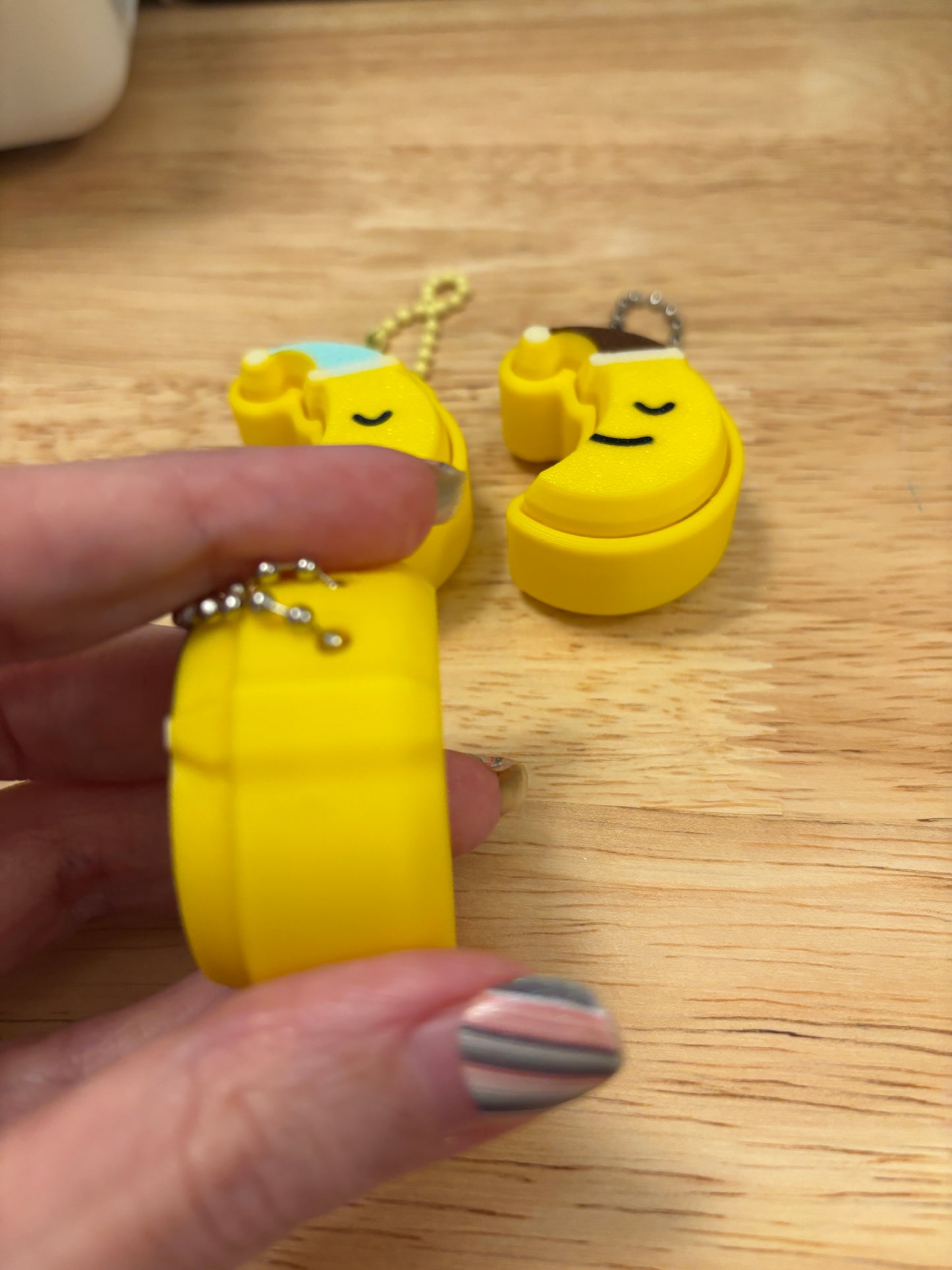 Moon fidget clicker, Moon clicker, Smile on Moon fidget clicker keychain