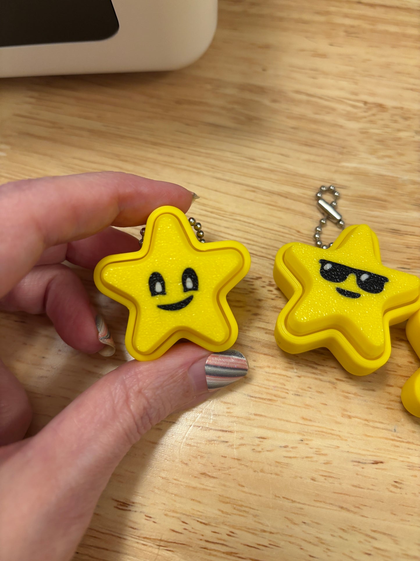 Star fidget clicker, Star clicker, Smile on Star fidget clicker keychain