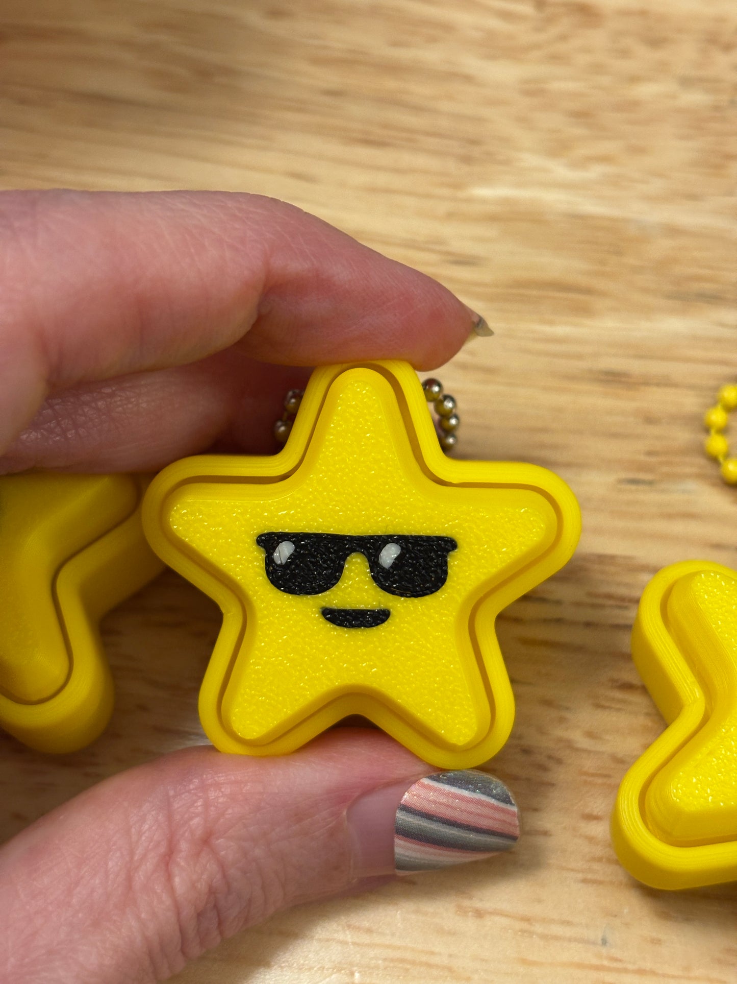 Star fidget clicker, Star clicker, Smile on Star fidget clicker keychain