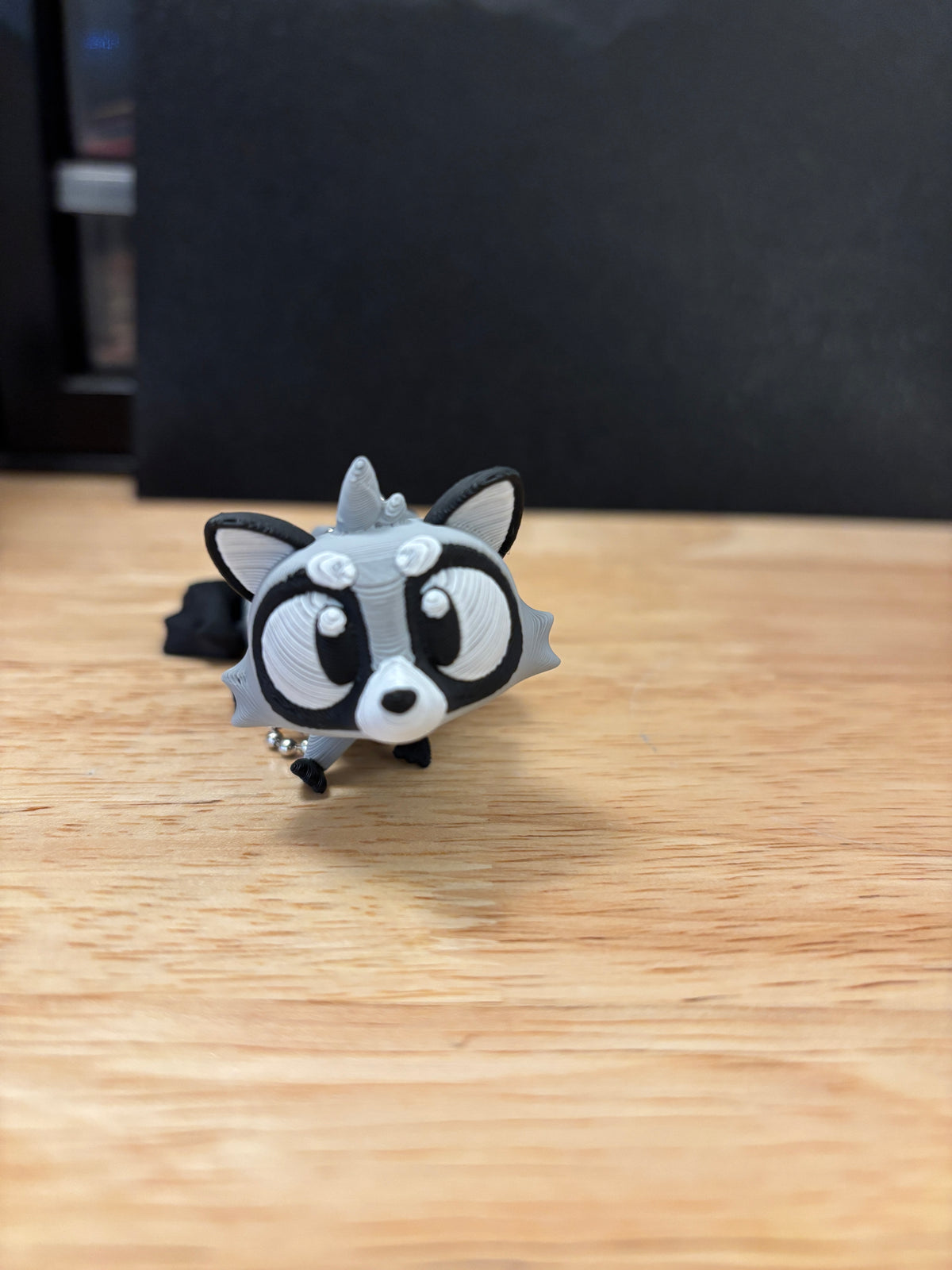 Raccoon Keychain with Trash can, 3D printed Raccoon keychain, Trash Can with Raccoon Keychain