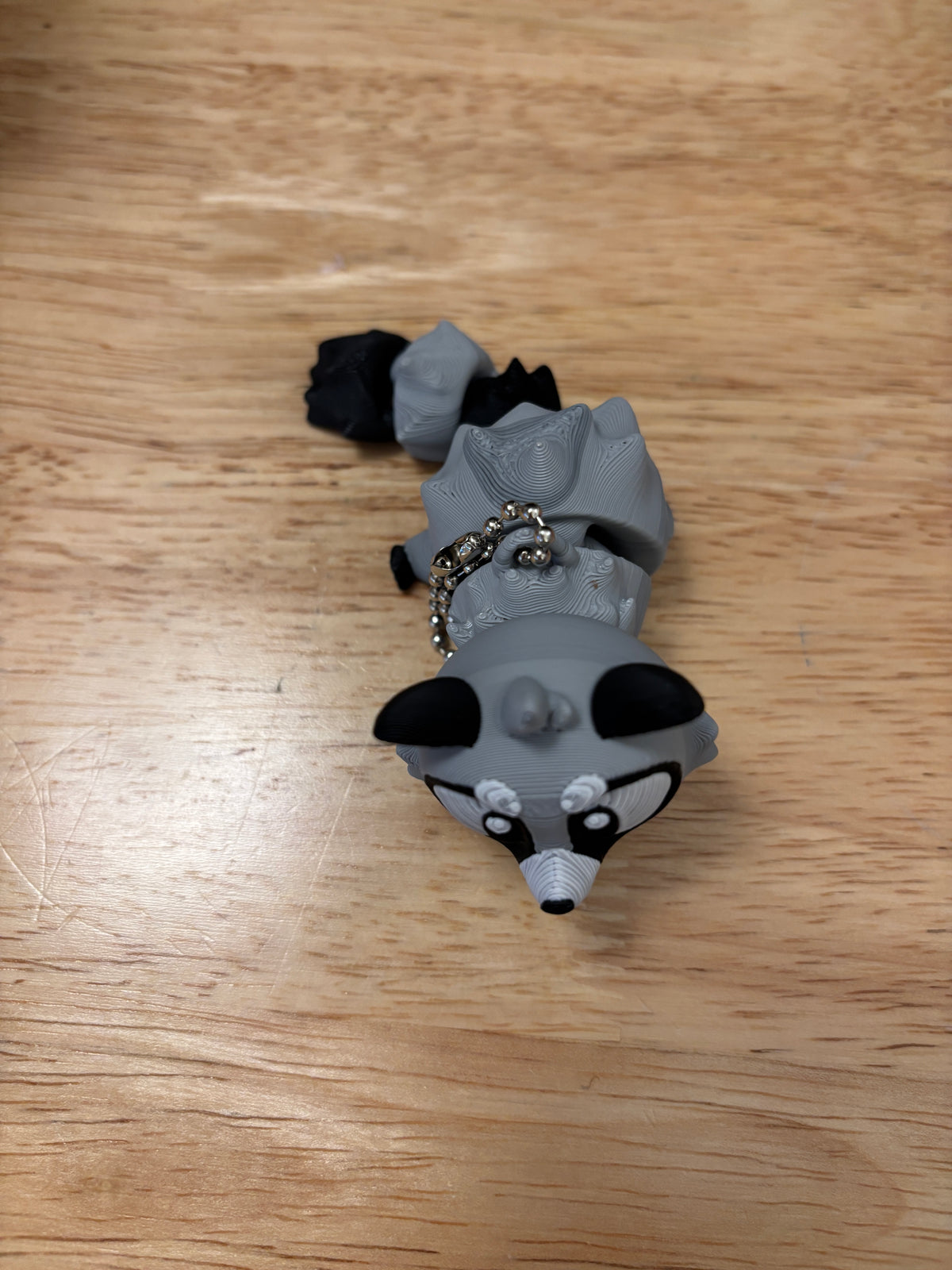 Raccoon Keychain with Trash can, 3D printed Raccoon keychain, Trash Can with Raccoon Keychain