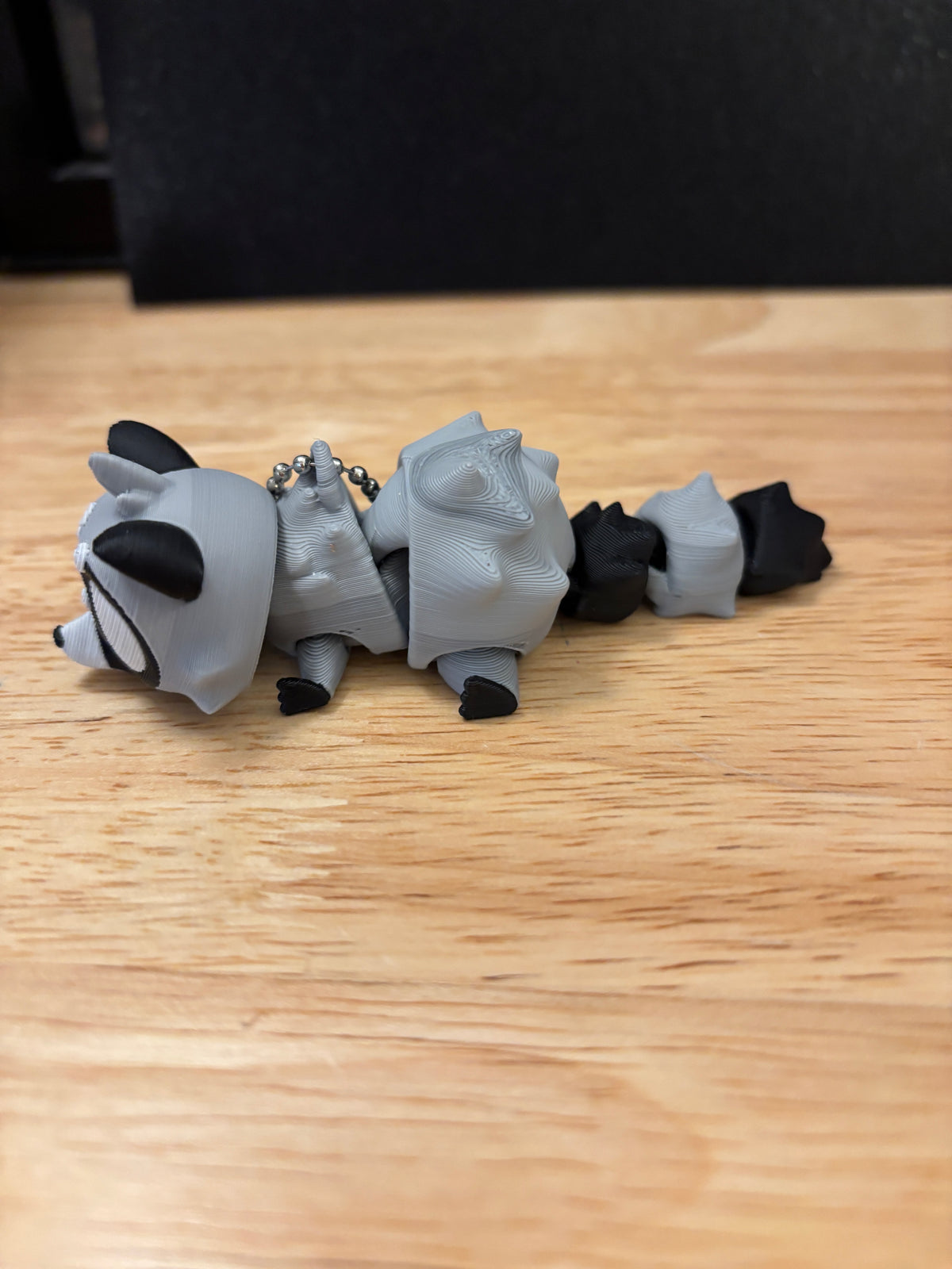Raccoon Keychain with Trash can, 3D printed Raccoon keychain, Trash Can with Raccoon Keychain