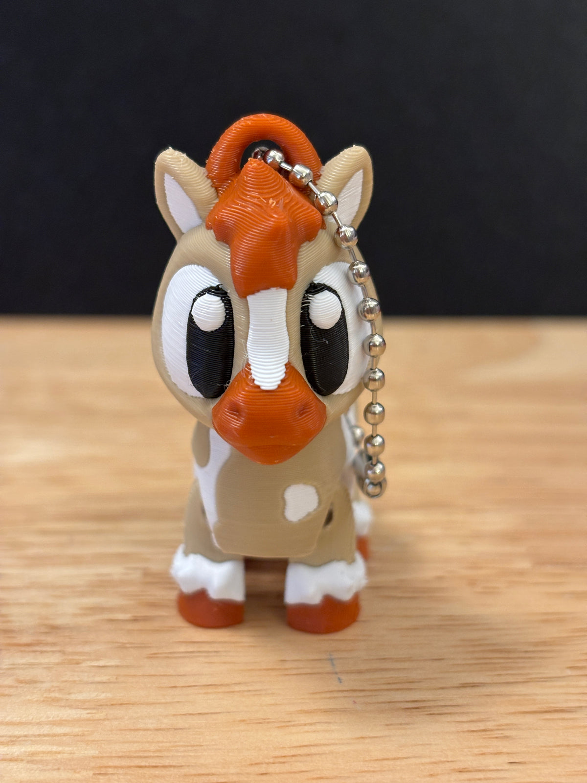 3D printed Brown Spotted Horse, Horse keychain, Solid Brown Horse key chain, Horse key chain