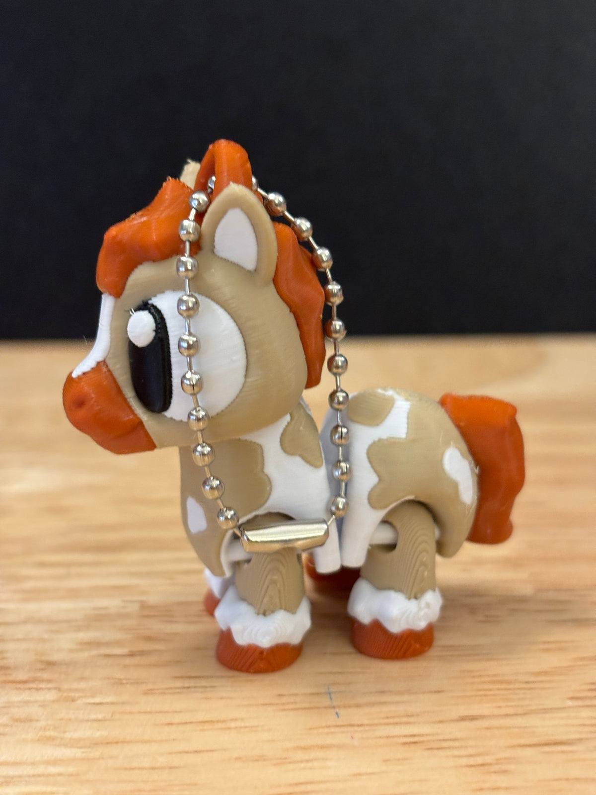 3D printed Brown Spotted Horse, Horse keychain, Solid Brown Horse key chain, Horse key chain