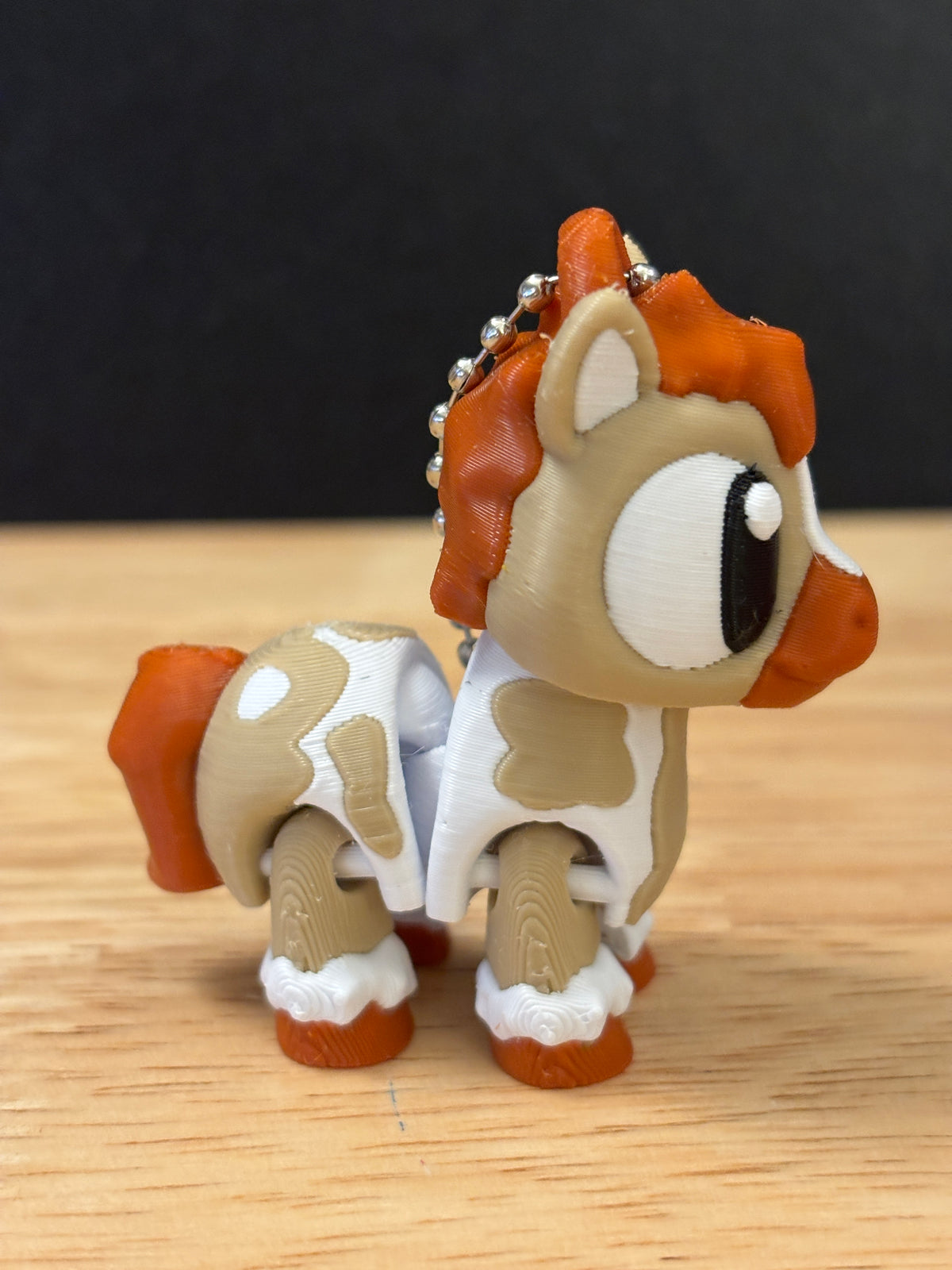 3D printed Brown Spotted Horse, Horse keychain, Solid Brown Horse key chain, Horse key chain