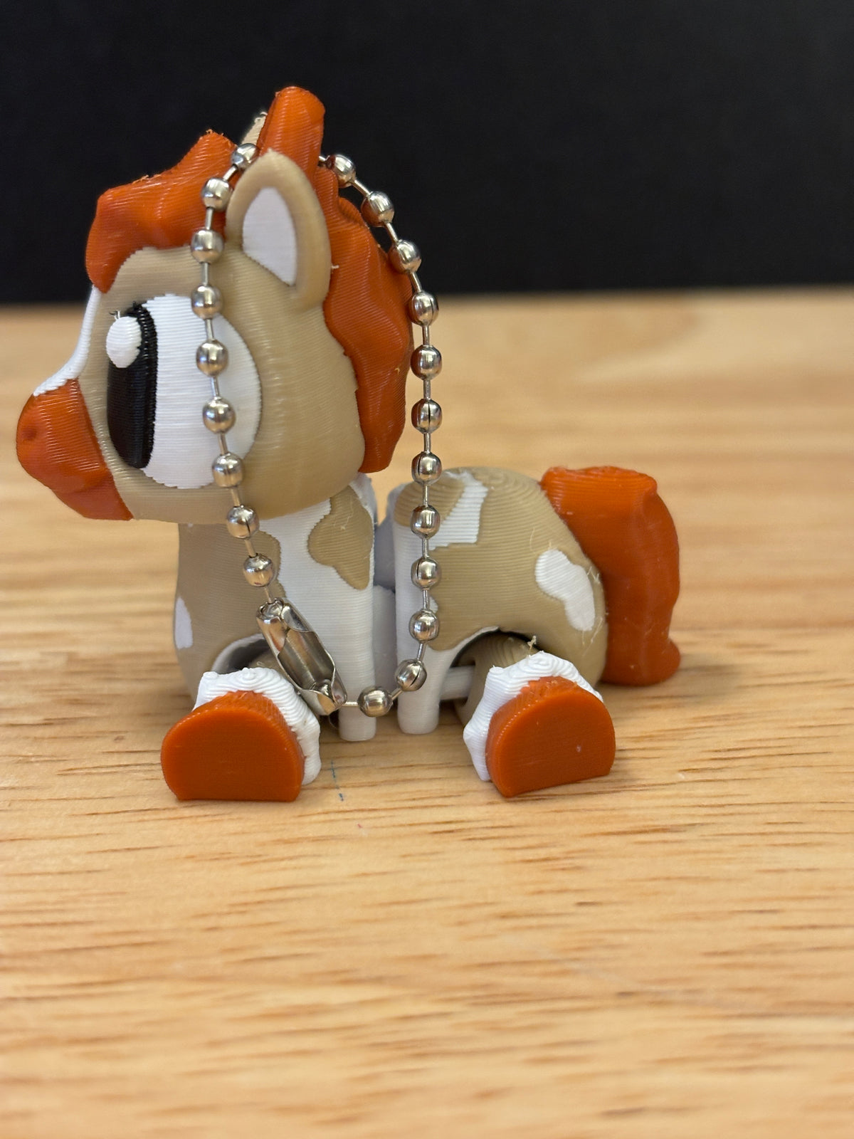 3D printed Brown Spotted Horse, Horse keychain, Solid Brown Horse key chain, Horse key chain