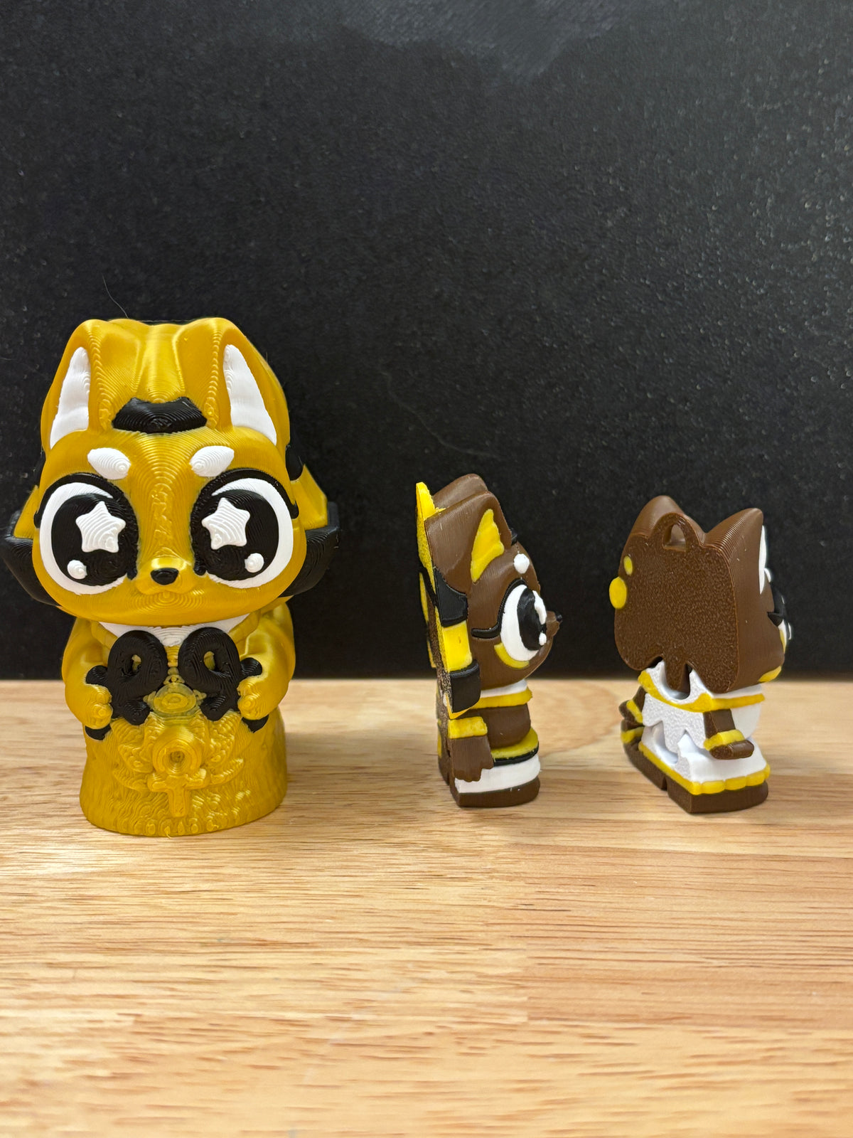 Two Cute Egyptian Cat key chains with sarcophagus, 3D printed cat key chains, sarcophagus with two Egyptian cat keychains, cat key chains