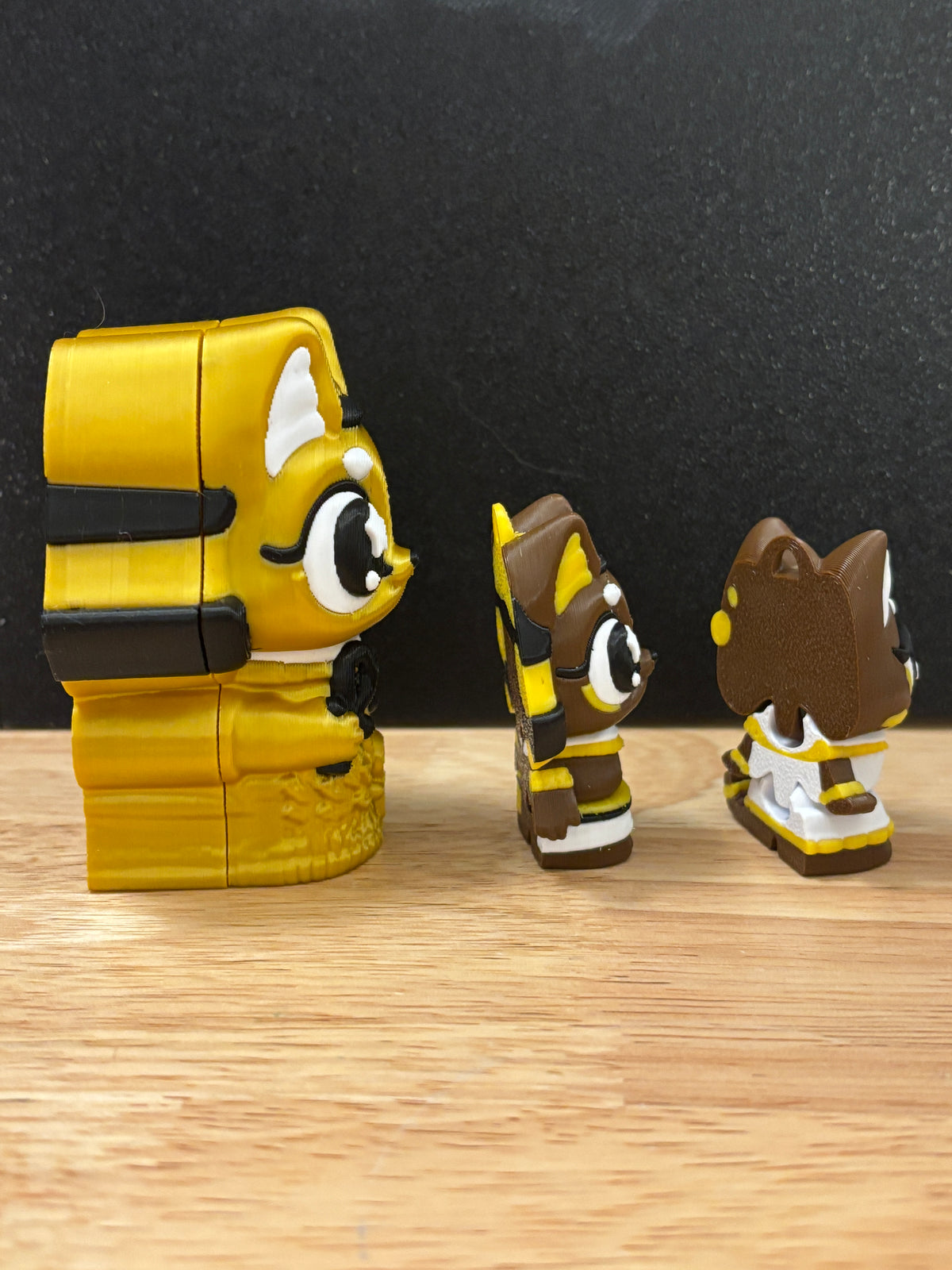 Two Cute Egyptian Cat key chains with sarcophagus, 3D printed cat key chains, sarcophagus with two Egyptian cat keychains, cat key chains
