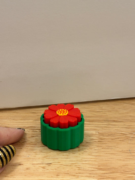 Clicky Red Flower Key chain, 3D printed Flower keychain, Clicky Keychain, Custom Flower keychain