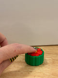 Clicky Red Flower Key chain, 3D printed Flower keychain, Clicky Keychain, Custom Flower keychain