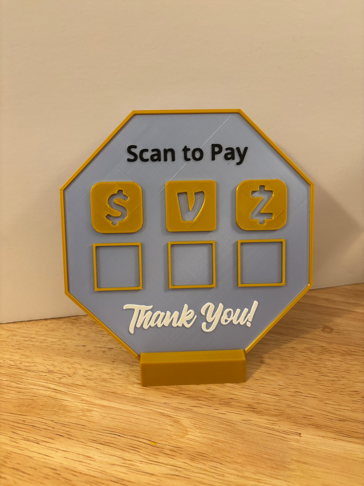 Cutom Scan to Pay sign, Scan to pay stand